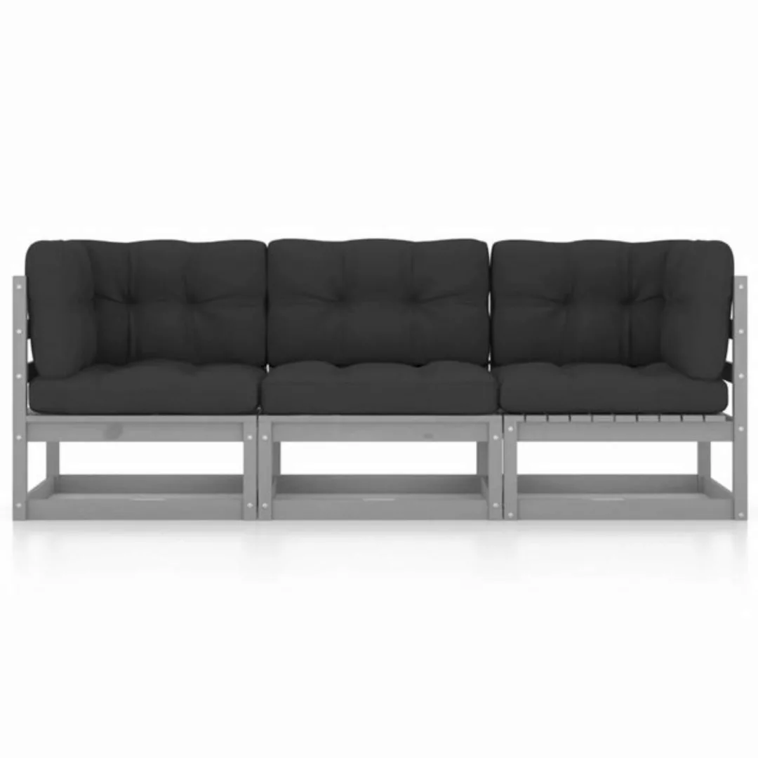 3-sitzer-gartensofa Mit Kissen Kiefer Massivholz günstig online kaufen