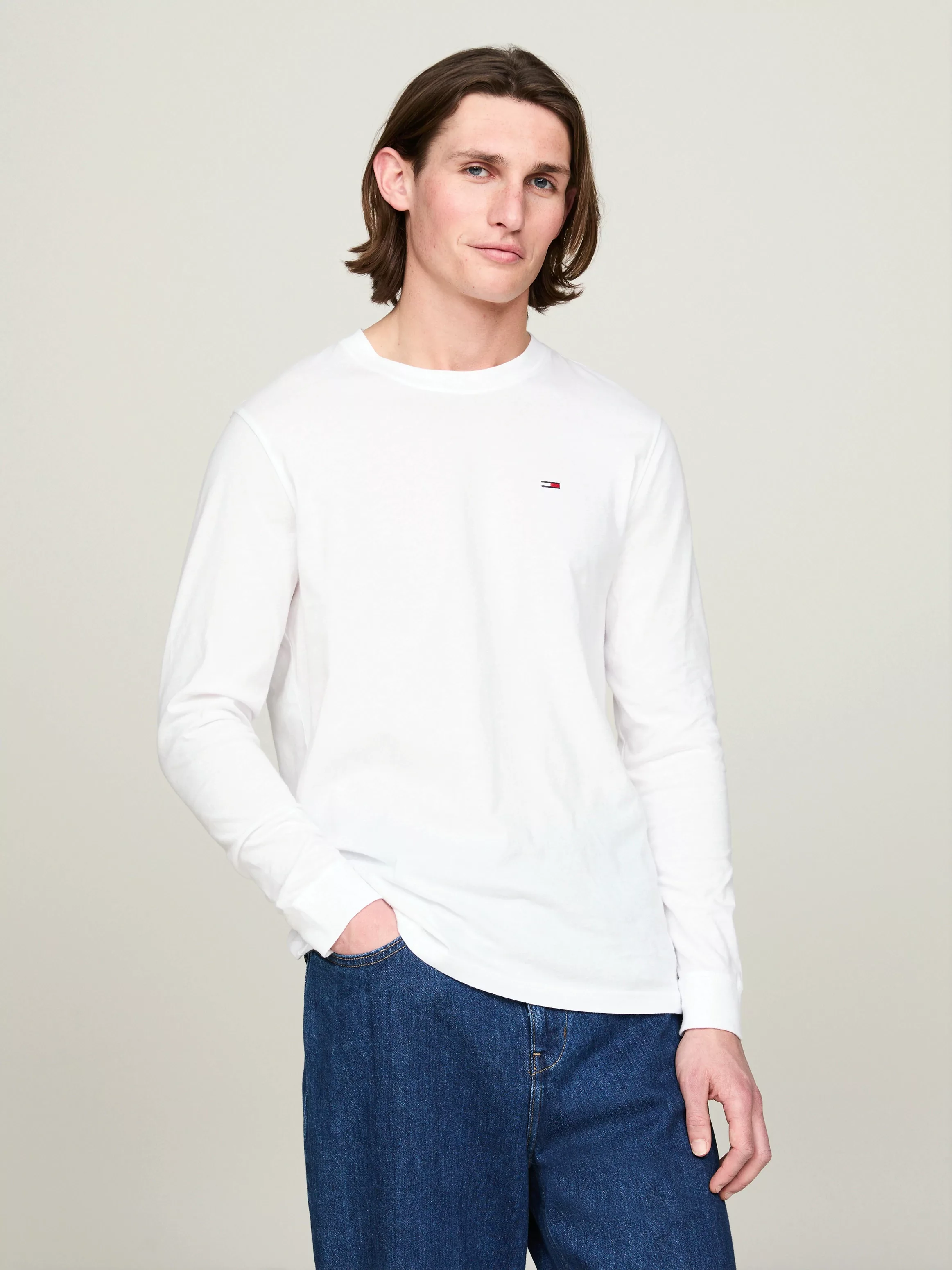 Tommy Jeans Langarmshirt TJM SLIM 2PACK L/S EXT (Packung, 2er) mit Logopräg günstig online kaufen