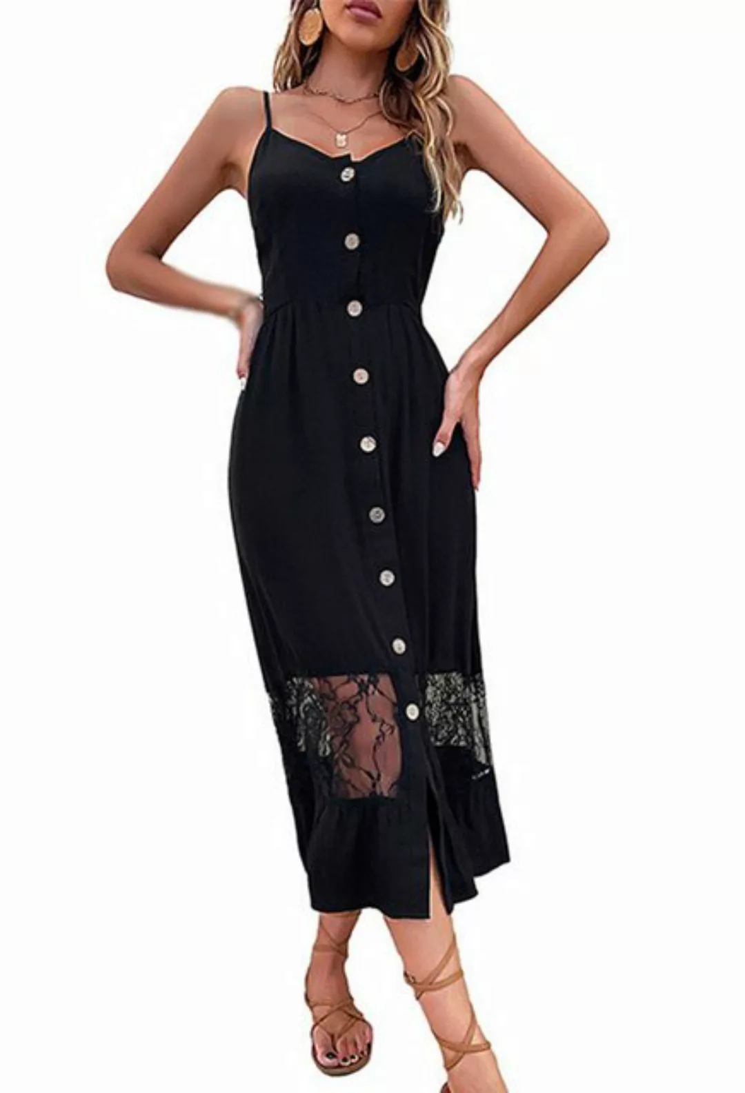 CHENIN Spitzenkleid Ärmelloses Spitzen-Patchworkkleid Sexy Date-Rock mit In günstig online kaufen