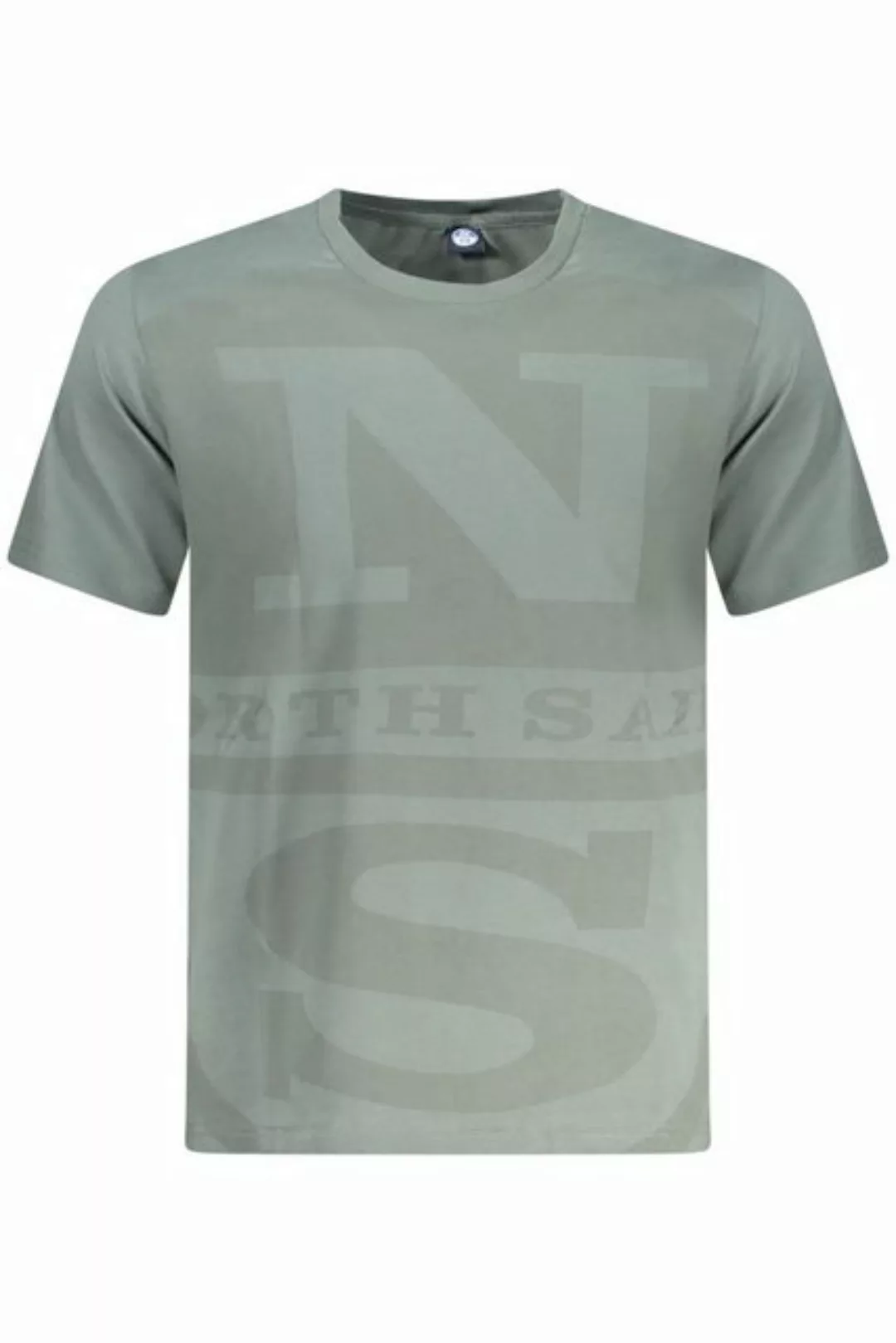 North Sails T-Shirt Grünes Herren-T-Shirt mit Rundhals und Logo-Druck günstig online kaufen