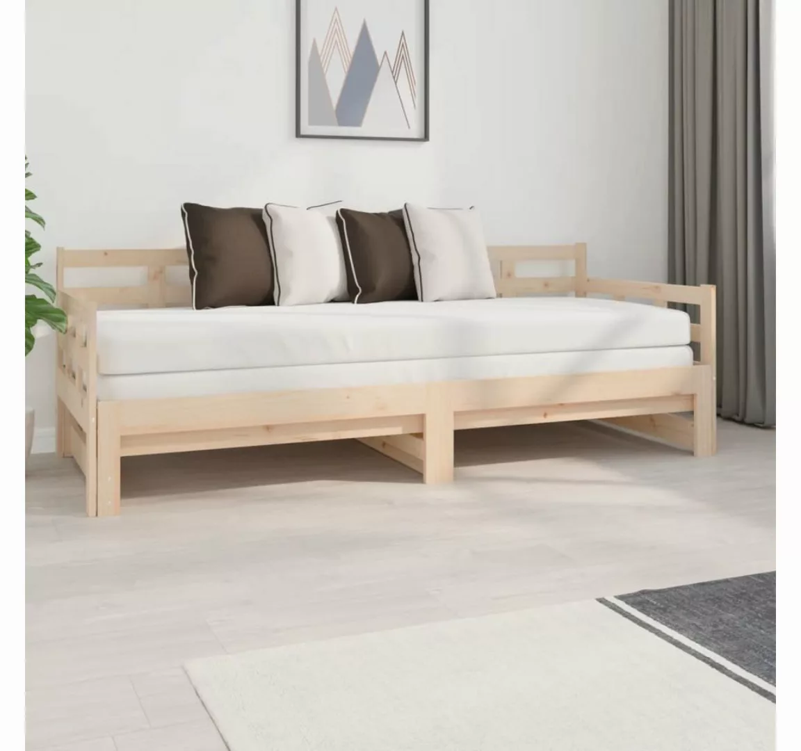 furnicato Bett Tagesbett Ausziehbar Massivholz Kiefer 2x(80x200) cm günstig online kaufen