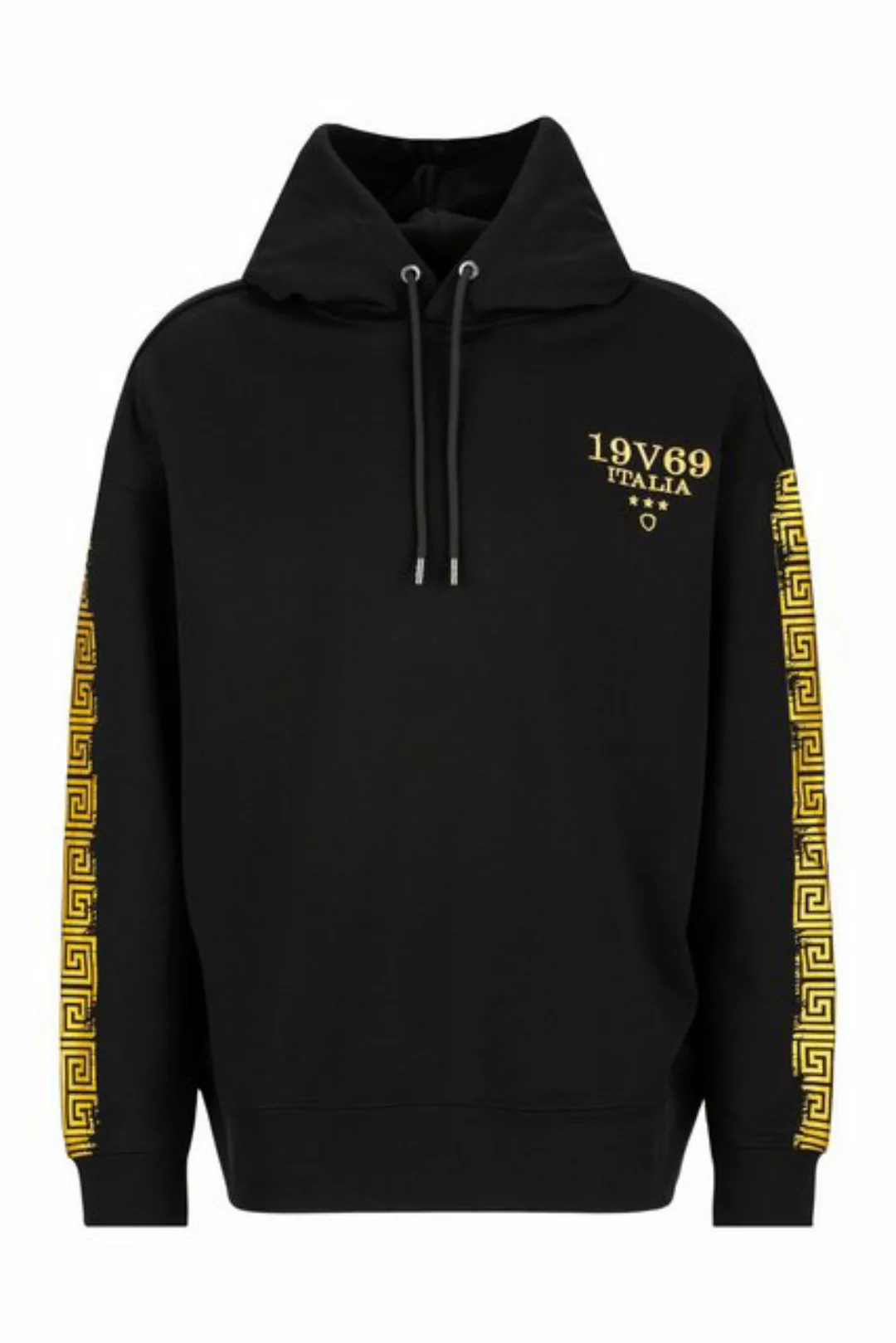 19V69 ITALIA Hoodie COSMO Herren Kapuzenpullover in Schwarz mit auffälligen günstig online kaufen