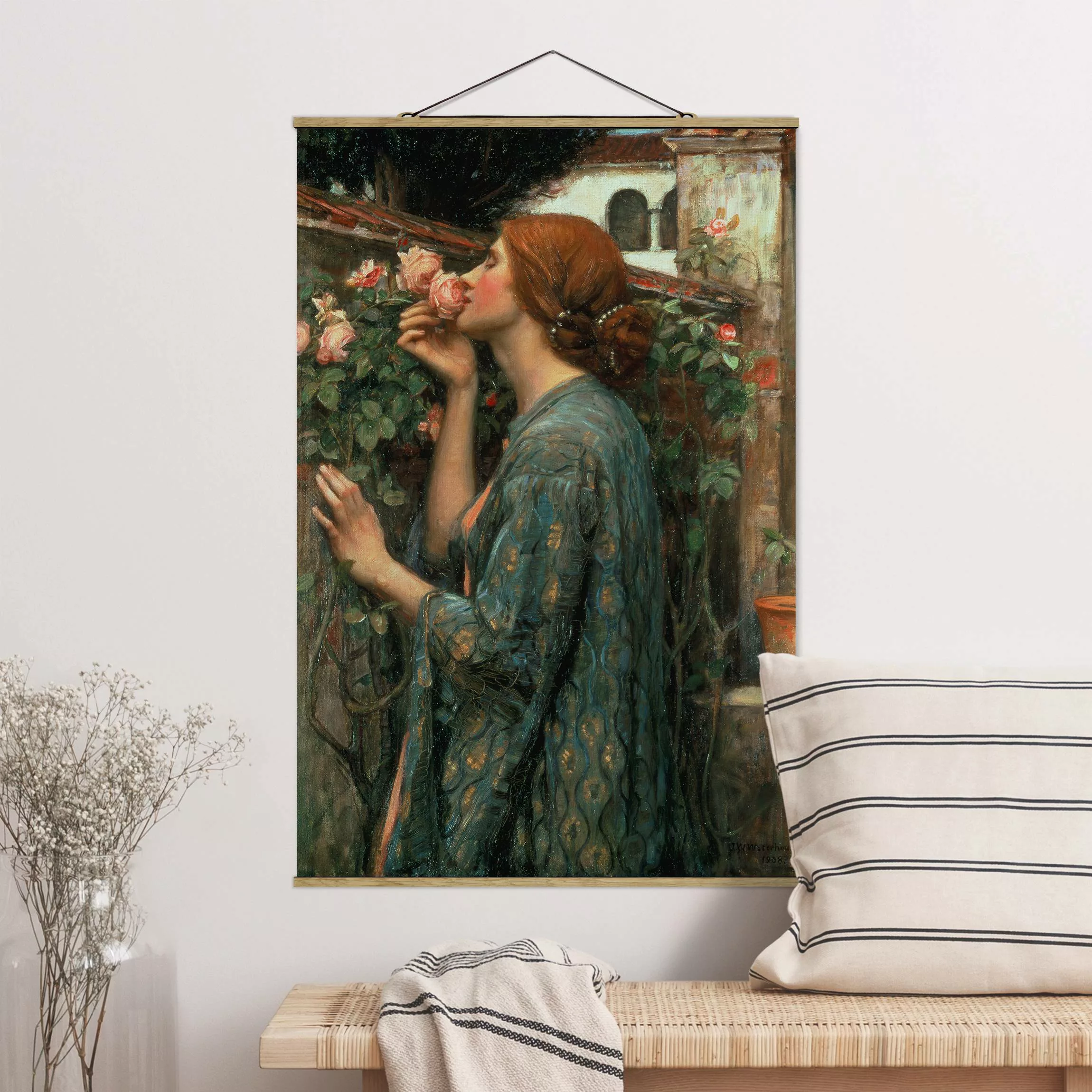 Stoffbild Kunstdruck mit Posterleisten - Hochformat John William Waterhouse günstig online kaufen