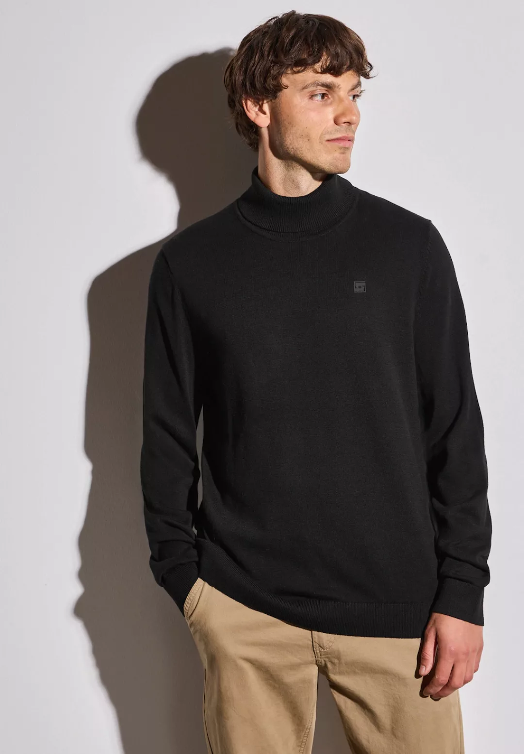 STREET ONE MEN Rollkragenpullover, aus reiner Baumwolle günstig online kaufen