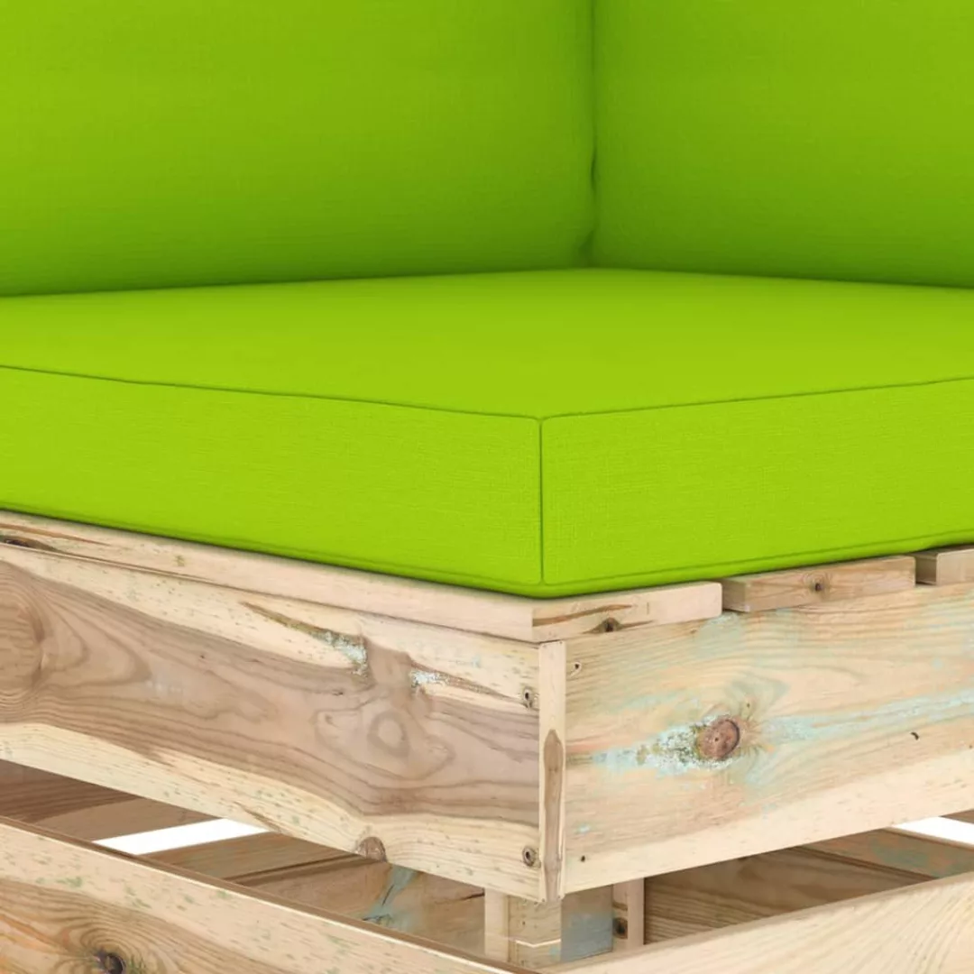 Modulares Ecksofa Mit Kissen Grün Imprägniertes Holz günstig online kaufen