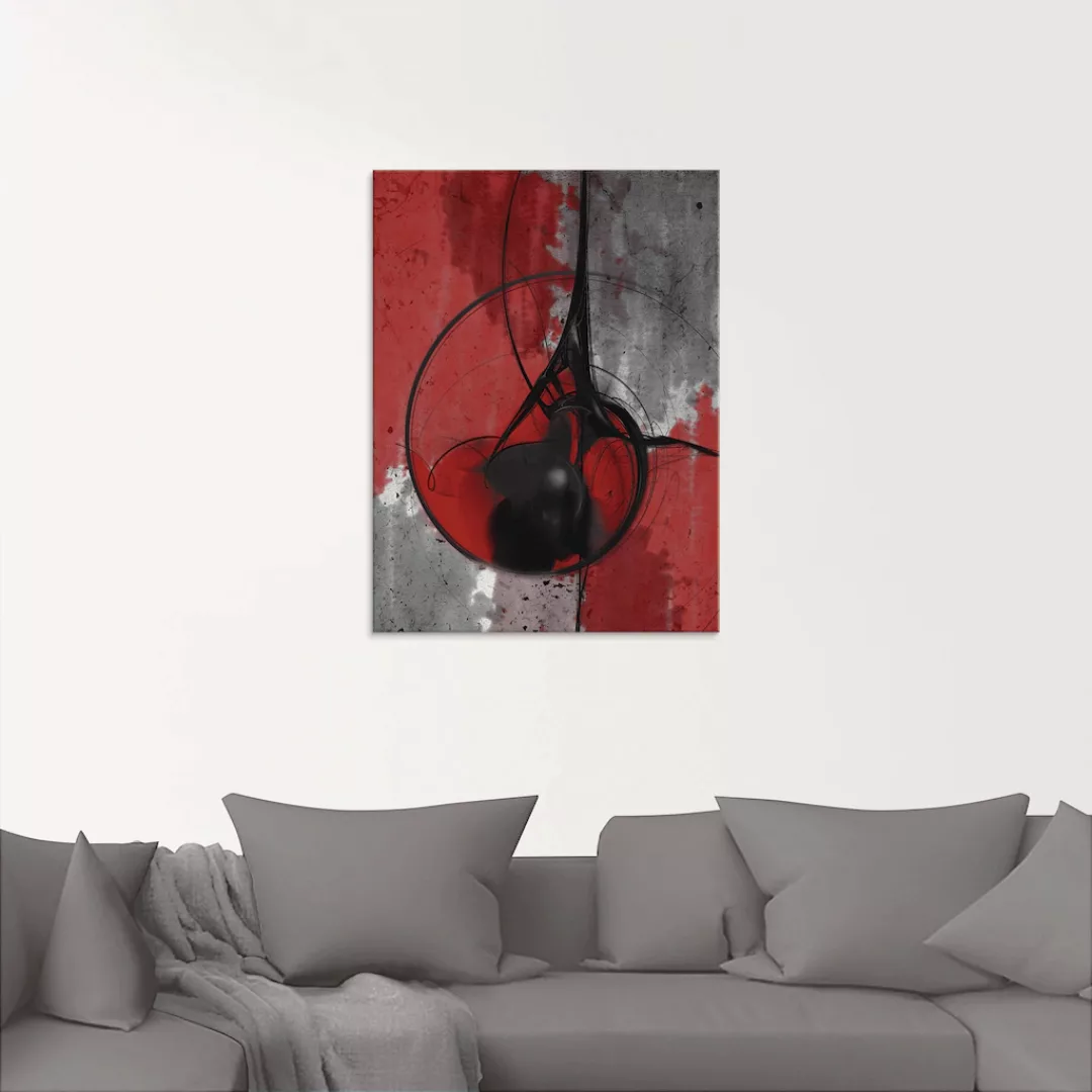 Artland Glasbild "Abstrakt in rot und schwarz", Gegenstandslos, (1 St.), in günstig online kaufen