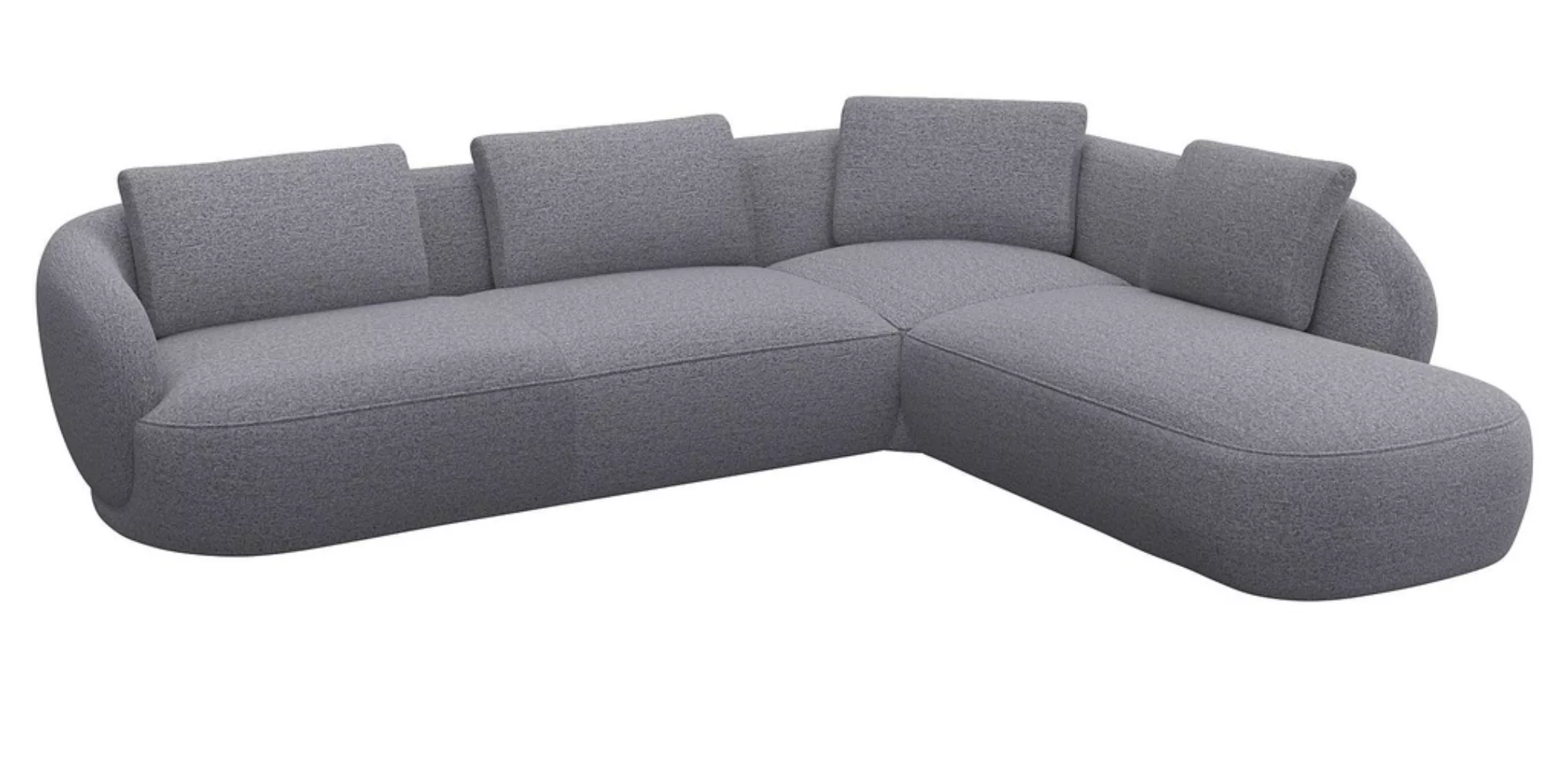 FLEXLUX Ecksofa "Torino, rund, L-Form, Sofa-Ecke mit Ottomane", Modernes, o günstig online kaufen