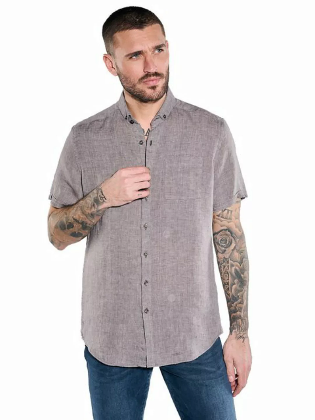 emilio adani Kurzarmhemd Kurzarm-Hemd aus Leinen günstig online kaufen