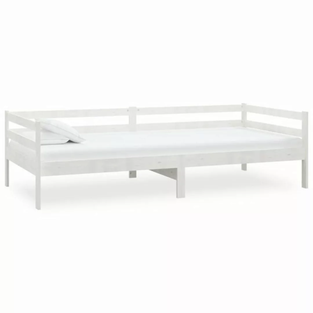 vidaXL Bettgestell Tagesbett Gästebett mit Matratze 90x200 cm Weiß Kiefer M günstig online kaufen