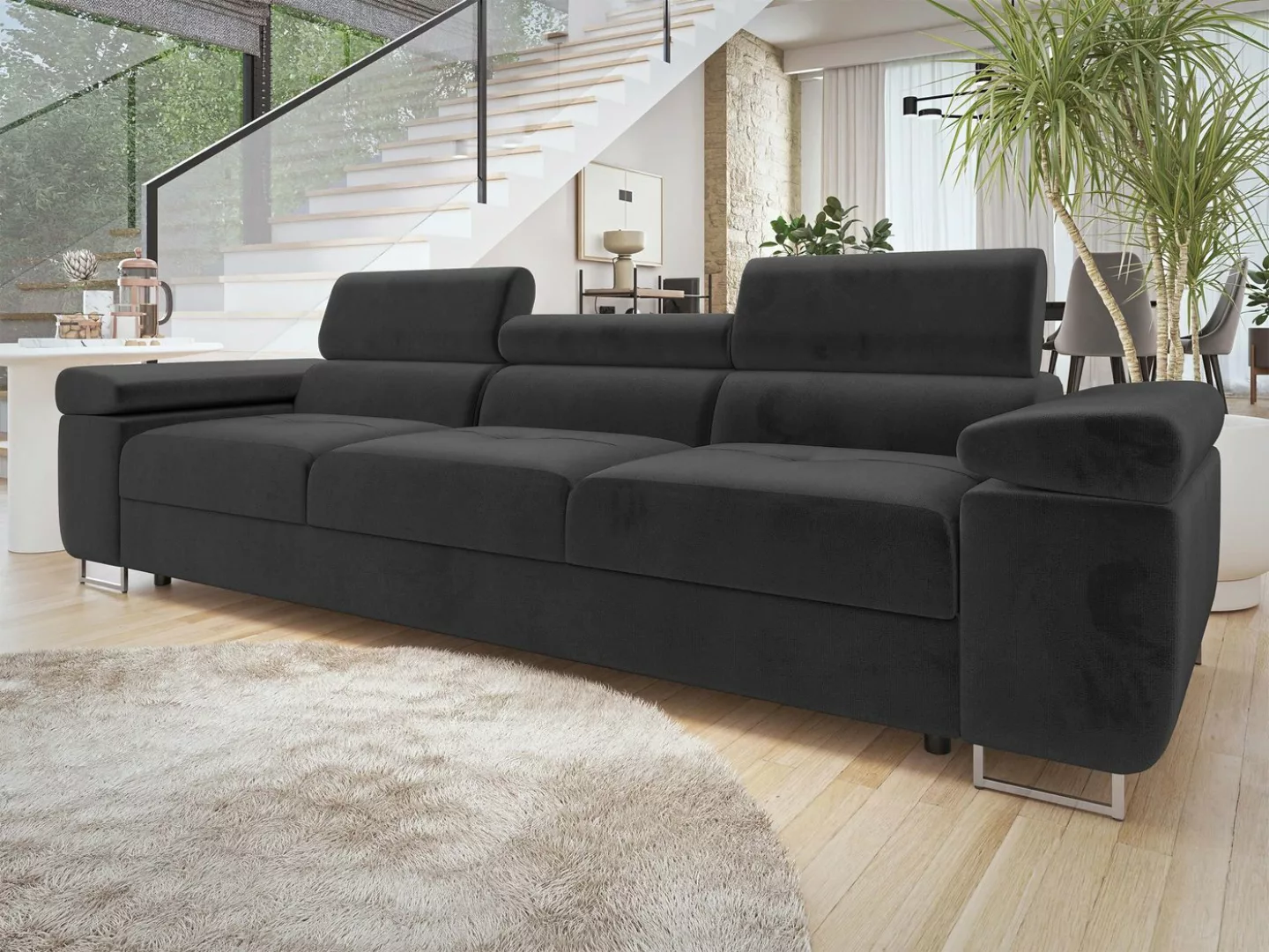 MIRJAN24 Sofa Torezio 3, Einstellbare Kopfstützen, 263x102x70-90 cm günstig online kaufen