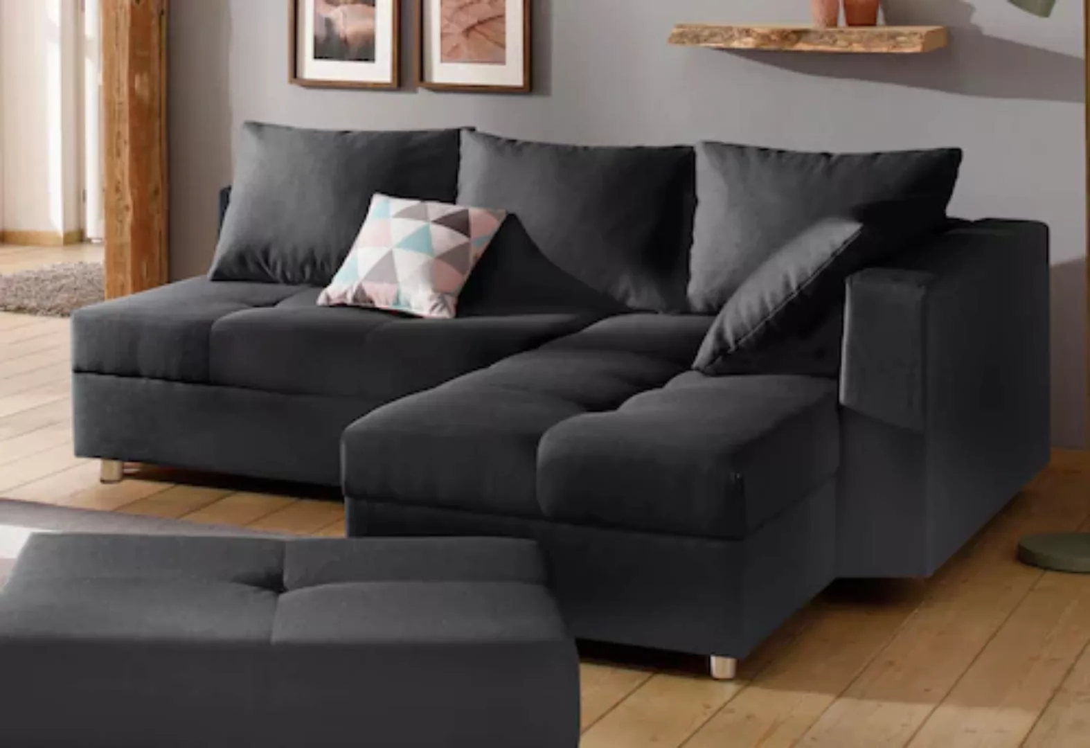 Home affaire Ecksofa »Italia L-Form«, mit Bettfunktion, mit Federkern günstig online kaufen