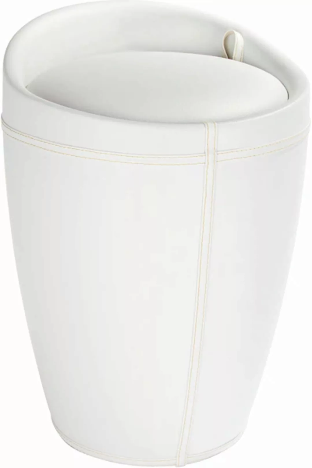 Wenko Hocker Candy White Lederoptik 50,5 cm x 36 cm x 36 cm günstig online kaufen