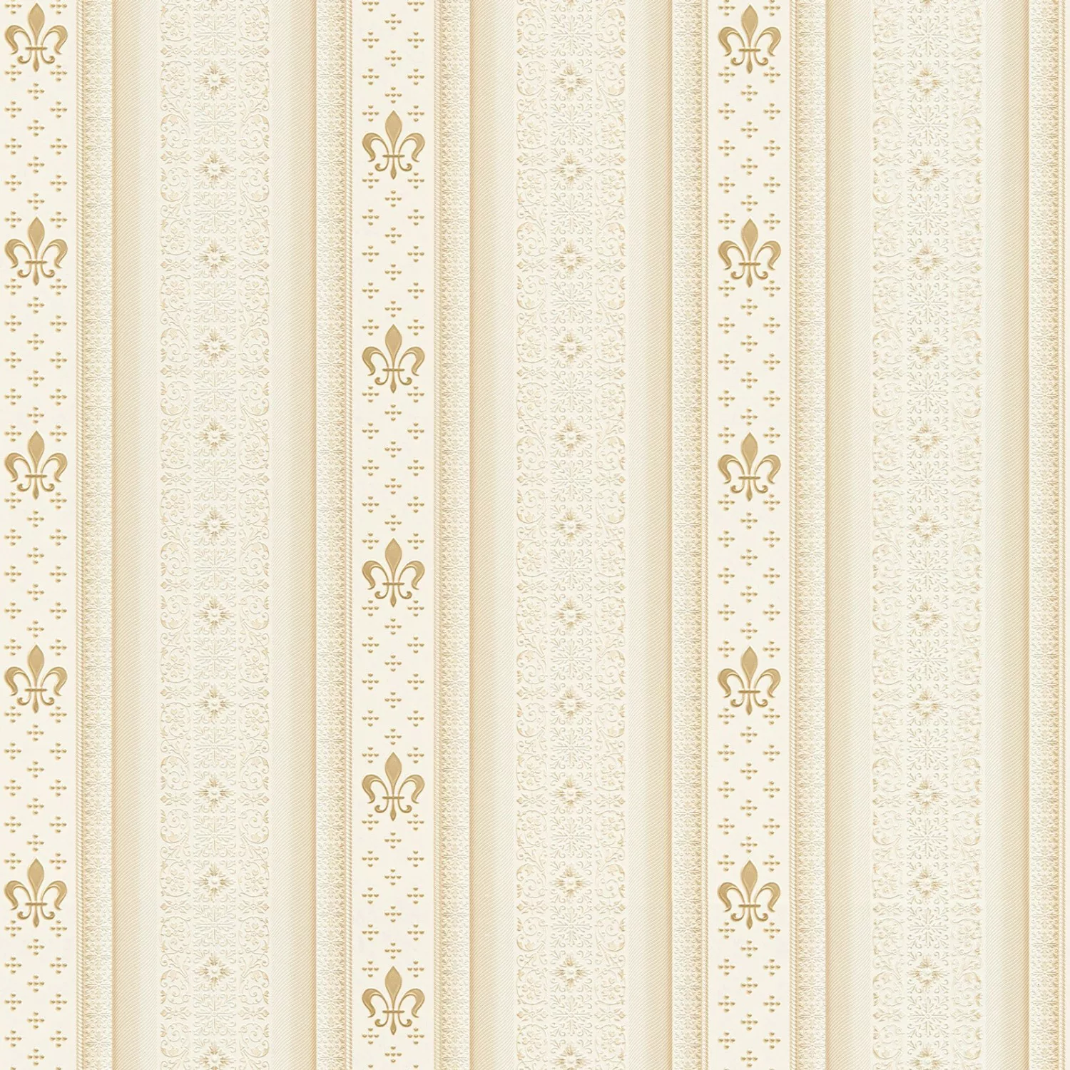 Bricoflor Elegante Streifentapete Creme Gold Schlafzimmer und Esszimmer Tap günstig online kaufen