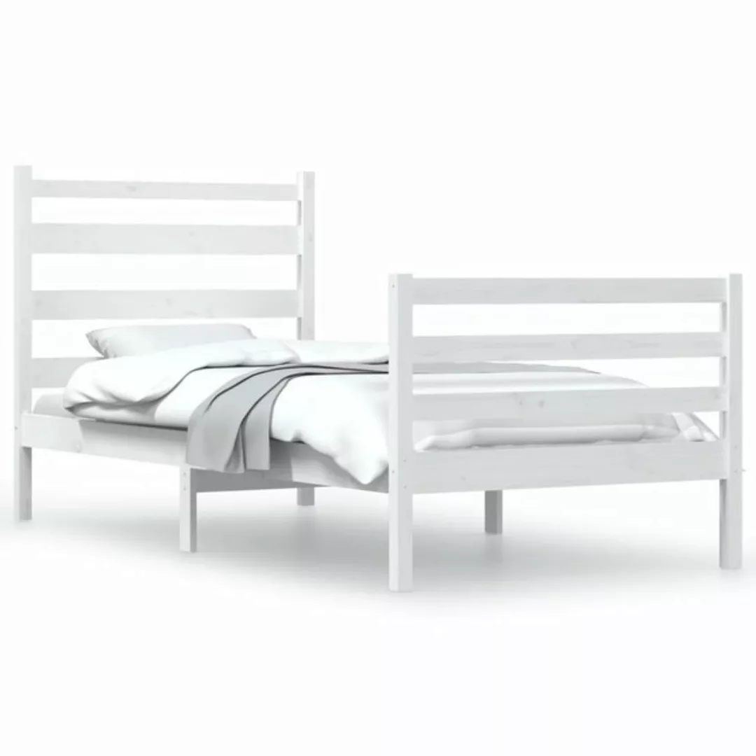 furnicato Bett Massivholzbett Kiefer 90x200 cm Weiß günstig online kaufen