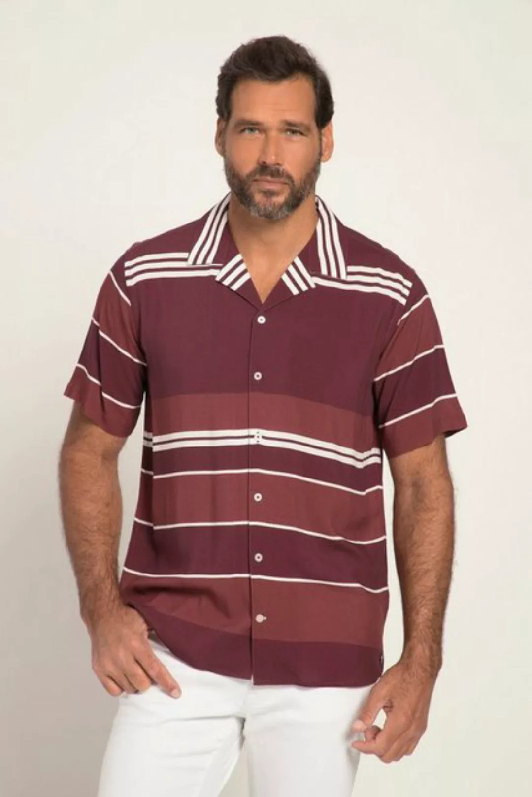 JP1880 Kurzarmhemd Viskose-Hemd Halbarm Buttondown-Kragen Streifen günstig online kaufen