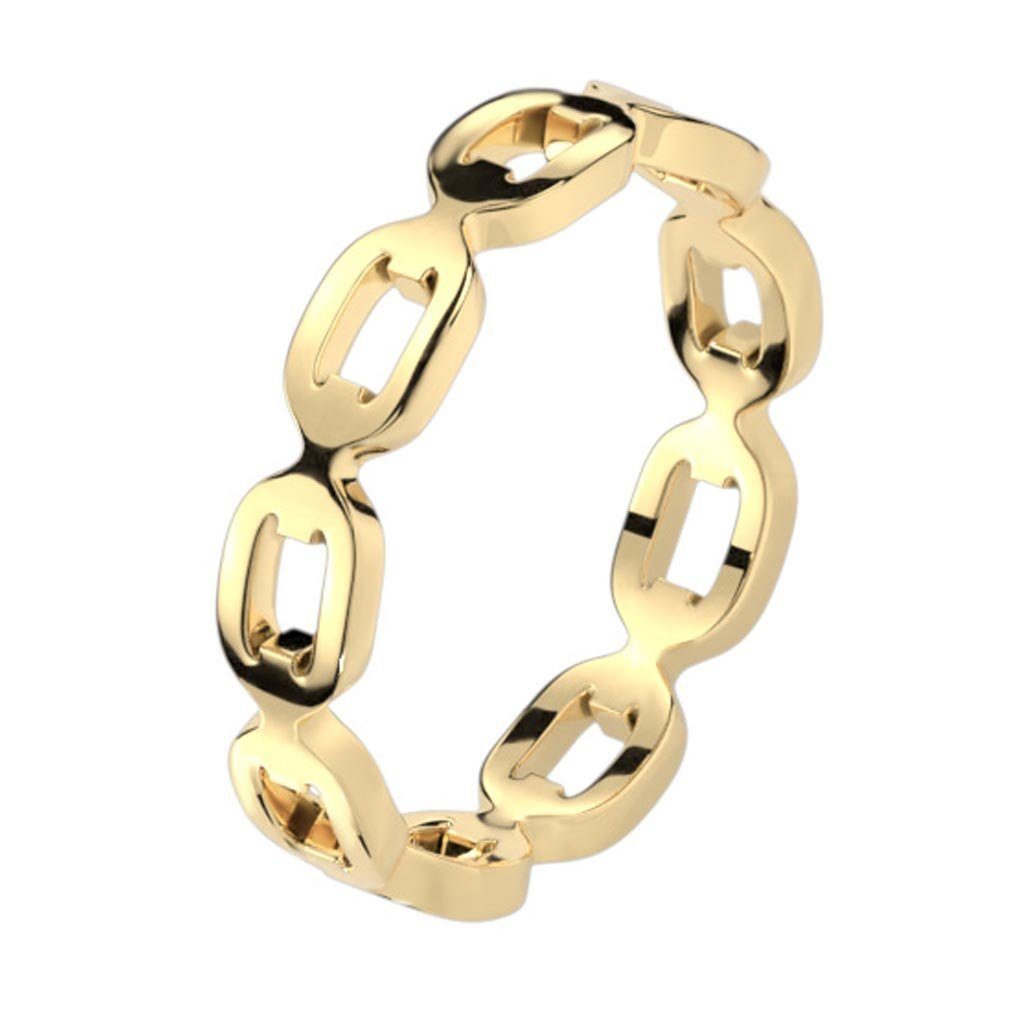 viva-adorno Fingerring Edelstahl Ketten Ring Kettenglieder günstig online kaufen