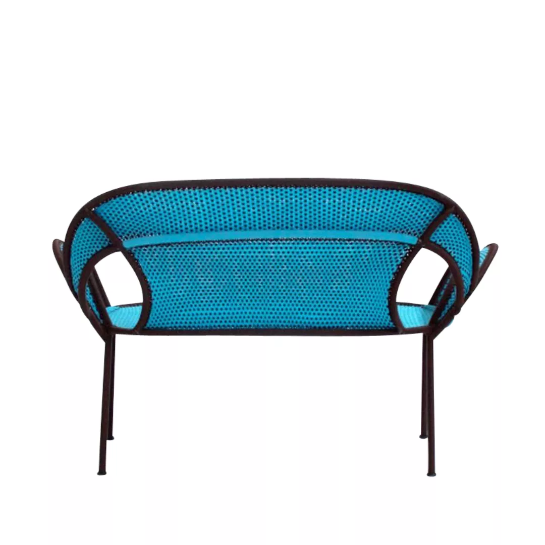 Moroso - Banjooli 2-Sitzer Sofa - oxid/wasser/handgeflochten/Gestell Stahl günstig online kaufen