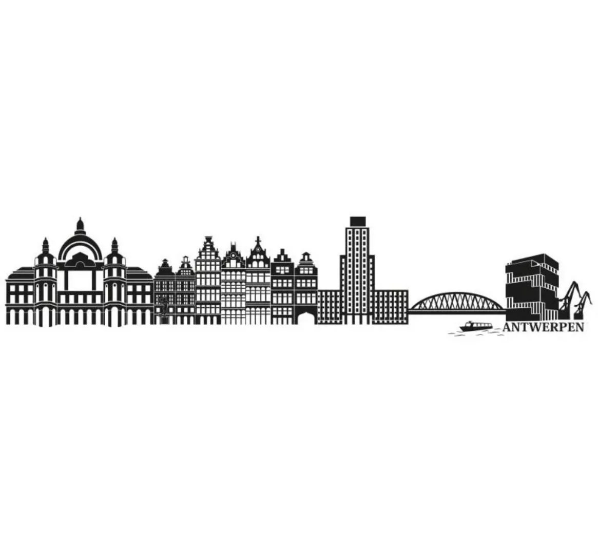 Wall-Art Wandtattoo "Stadt Skyline Antwerpen 150cm", (1 St.) günstig online kaufen