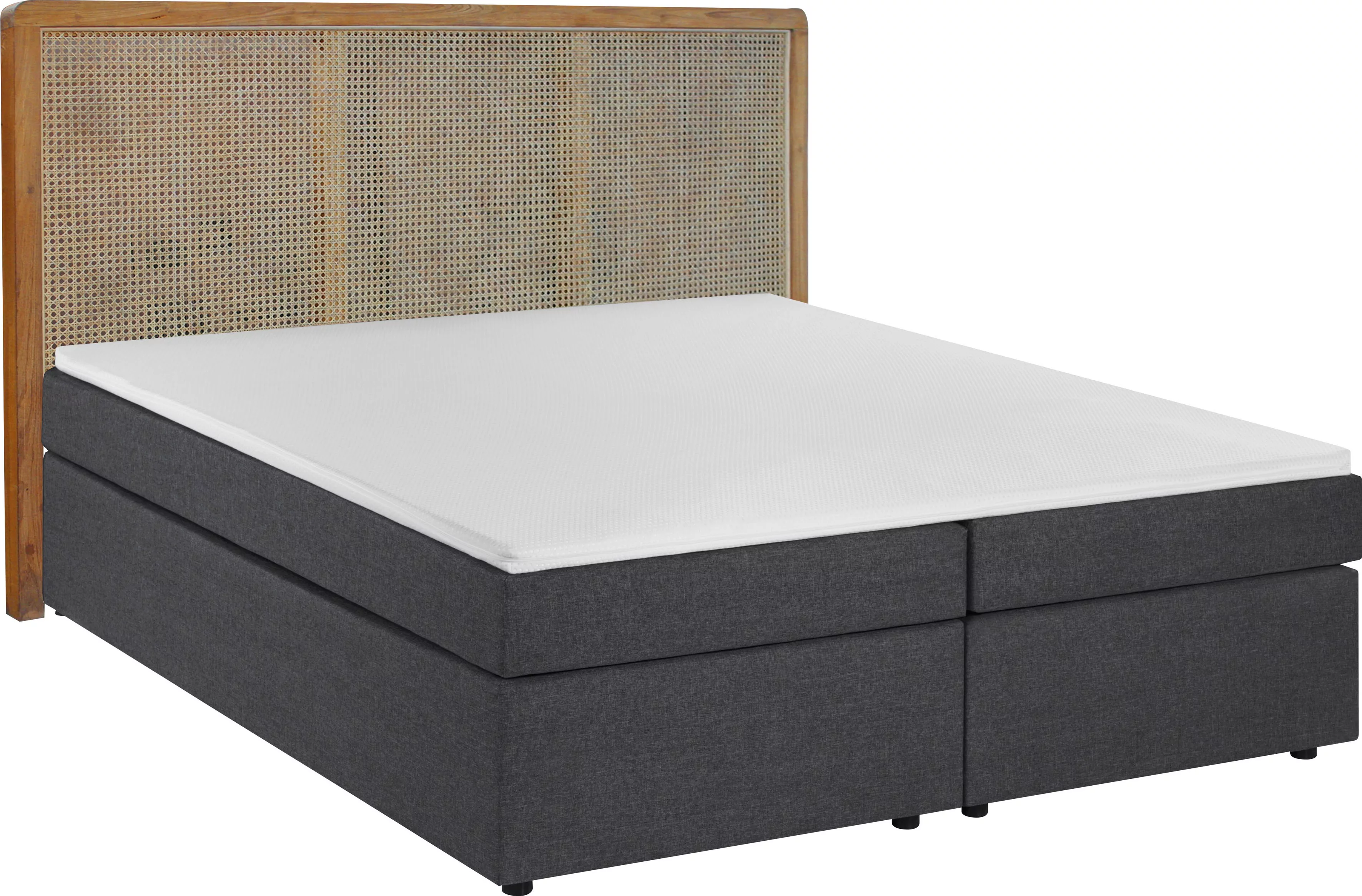 SIT Boxspringbett, Mit Rattan-Kopfteil günstig online kaufen