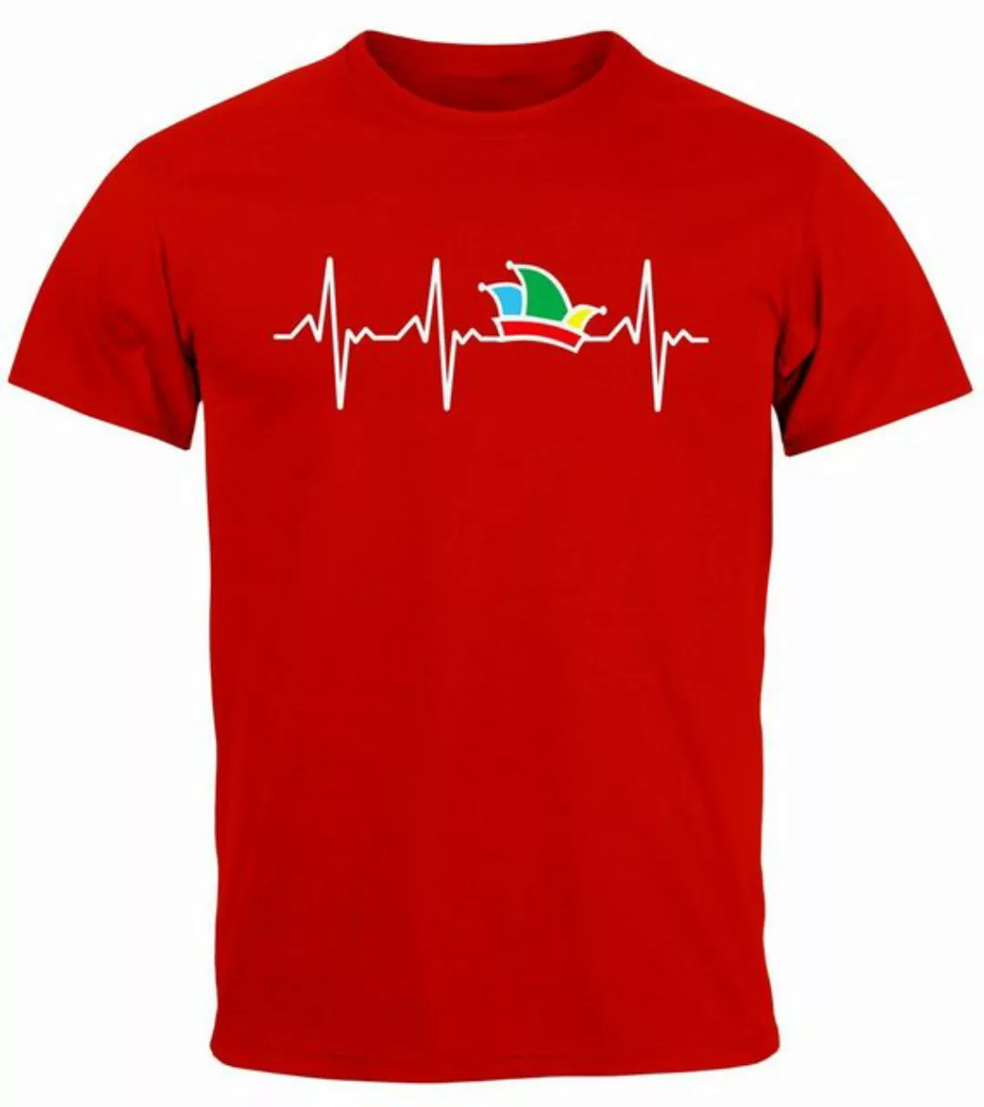 MoonWorks Print-Shirt Herren T-Shirt Fasching Karneval Narrenkappe EKG Verk günstig online kaufen