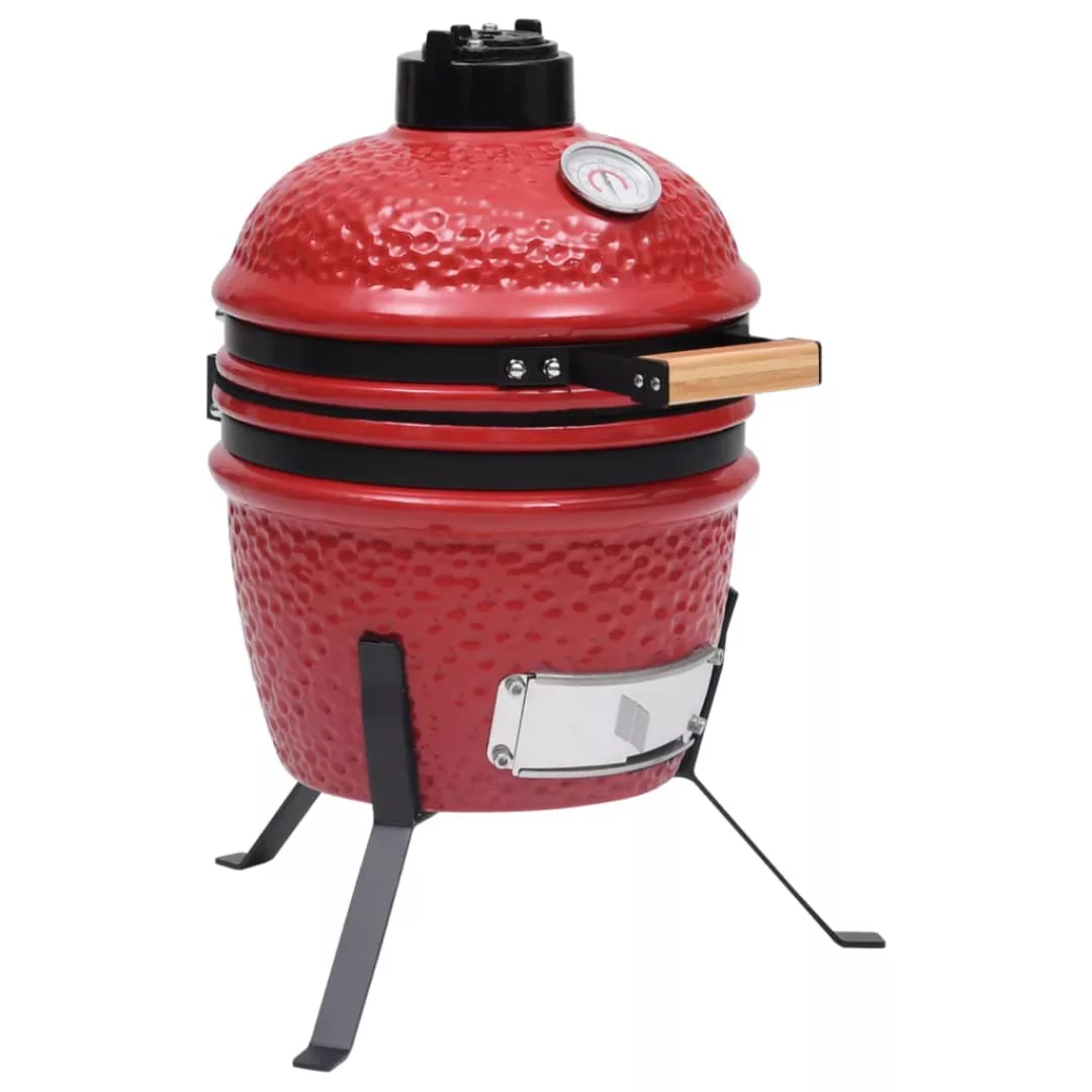 2-in-1 Kamado-grill Smoker Keramik 56 Cm Rot günstig online kaufen