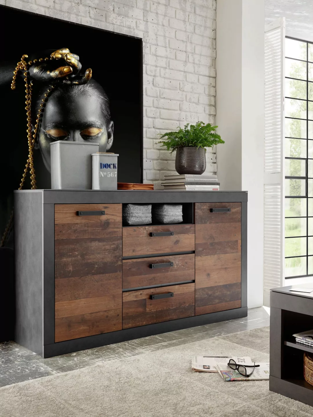 Home affaire Sideboard "BROOKLYN", Breite ca. 153 cm günstig online kaufen