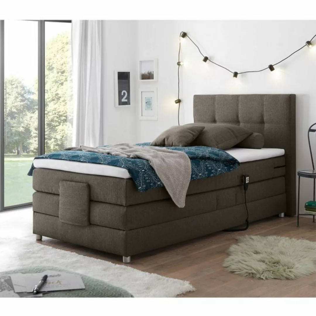 Lomadox Boxspringbett MANAUS-09, in stone grau, Härtegrad H2, 120x200cm, el günstig online kaufen