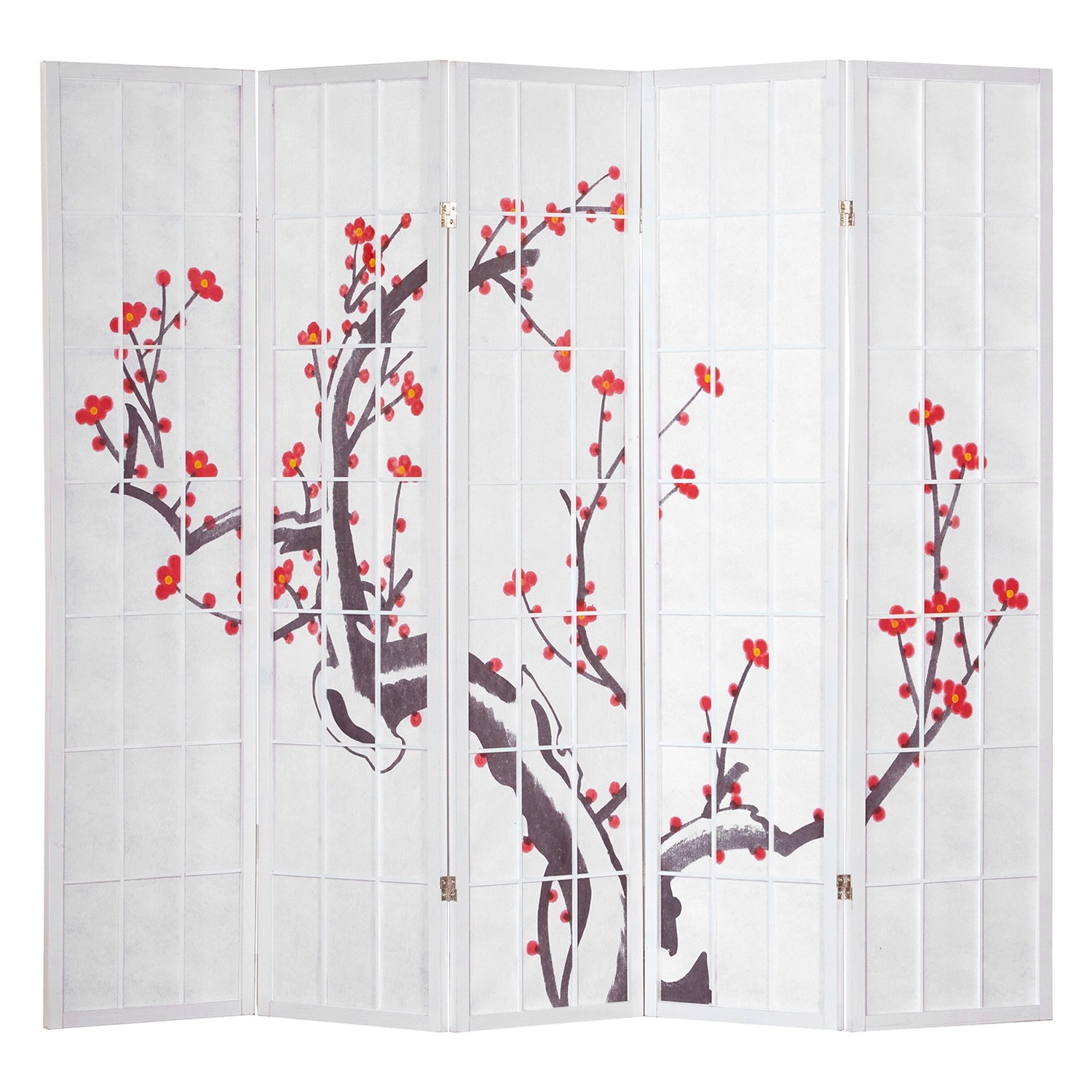Homestyle4u 5-tlg. Paravent in Weiß 220x179 cm 278 günstig online kaufen