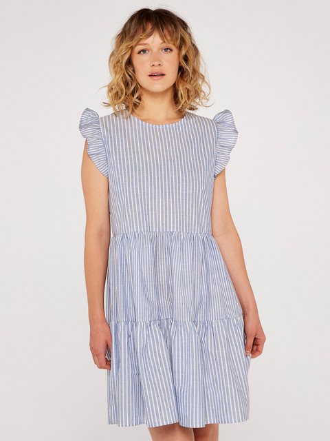 Apricot Minikleid Mix Stripe Lines Tiered Dress, mit Faltenlegung günstig online kaufen