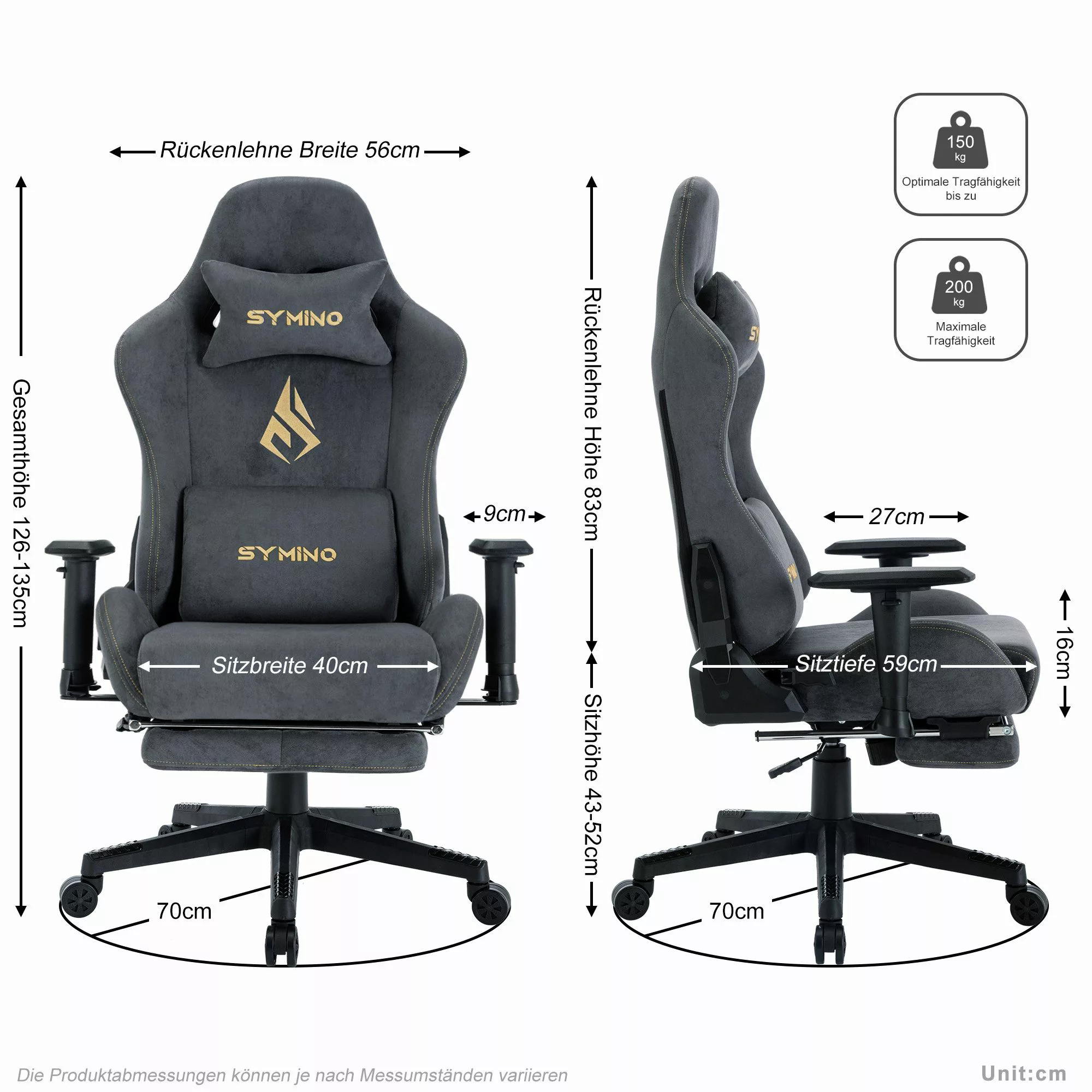 symino Gaming-Stuhl Drehstuhl, verstellbare Armlehnen und günstig online kaufen