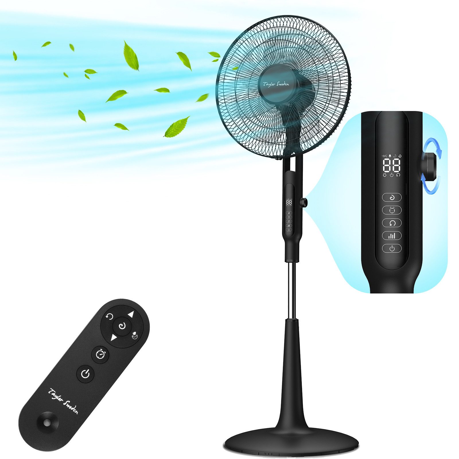 Aigostar Standventilator Leise Ventilator, Oszillation, 3 günstig online kaufen