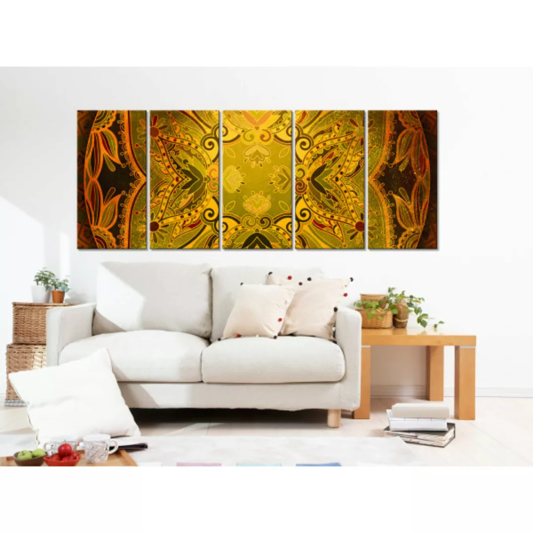 Wandbild Orientalisches Muster - Fragment eines Mandalas in warmen Herbstfa günstig online kaufen