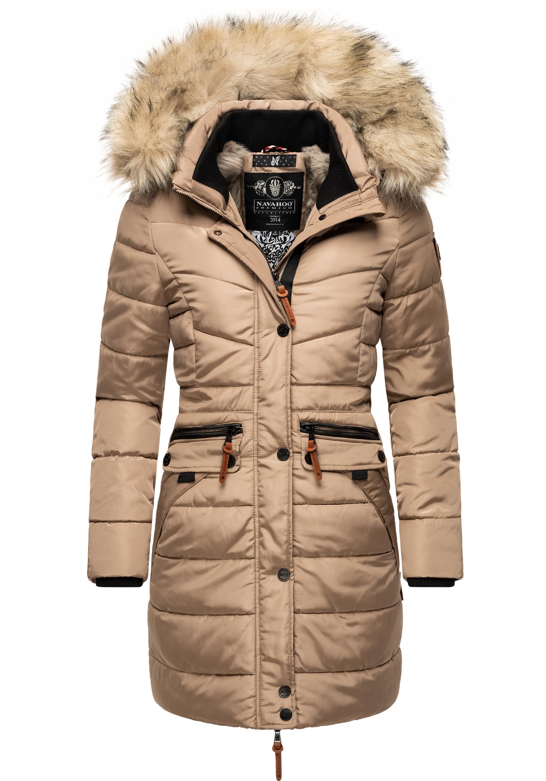 Navahoo Steppmantel "Paula", stylischer Winter Parka m. edlem Fellimitat günstig online kaufen