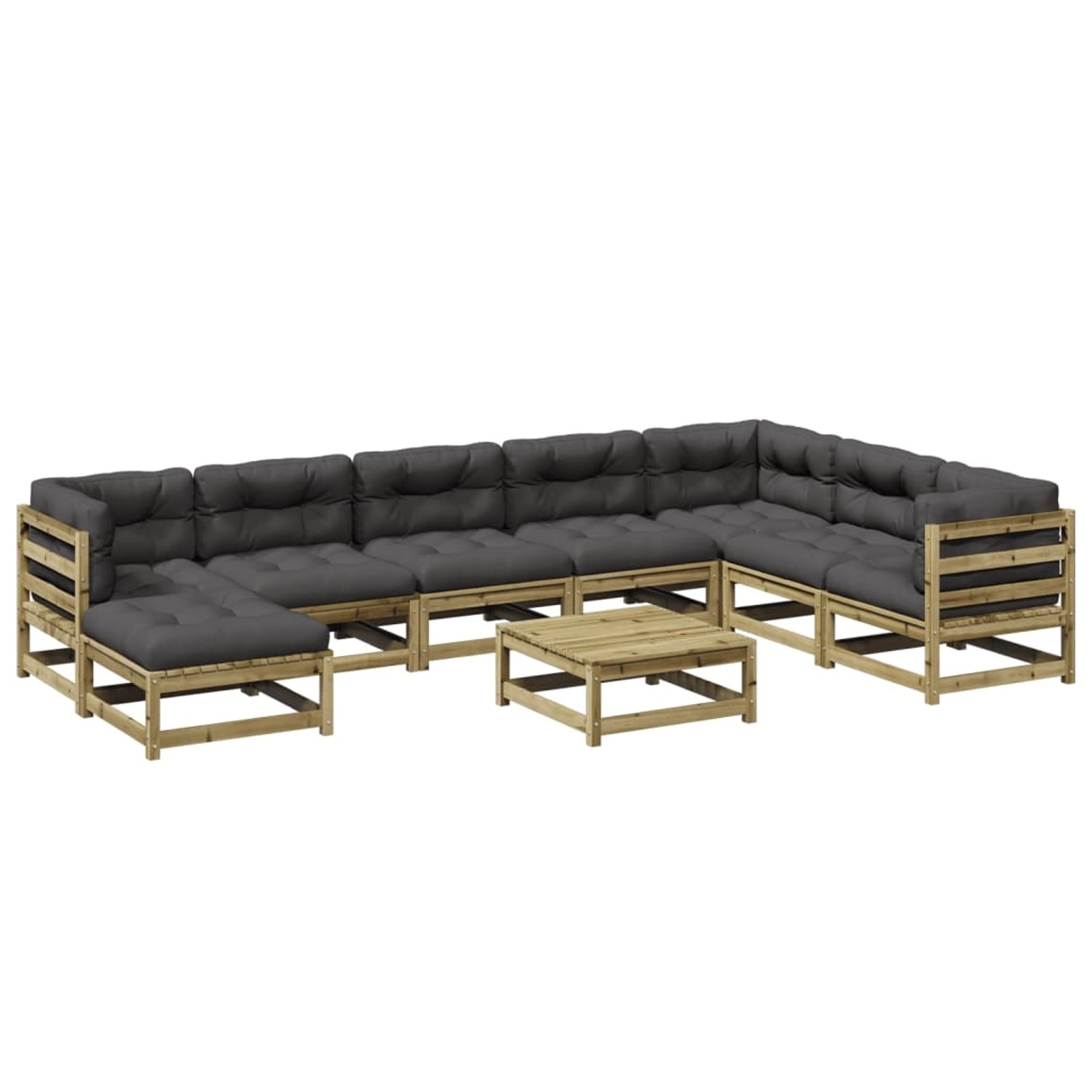 vidaXL 9-Tlg Garten-Sofagarnitur mit Kissen Kiefernholz Imprägniert 3299588 günstig online kaufen