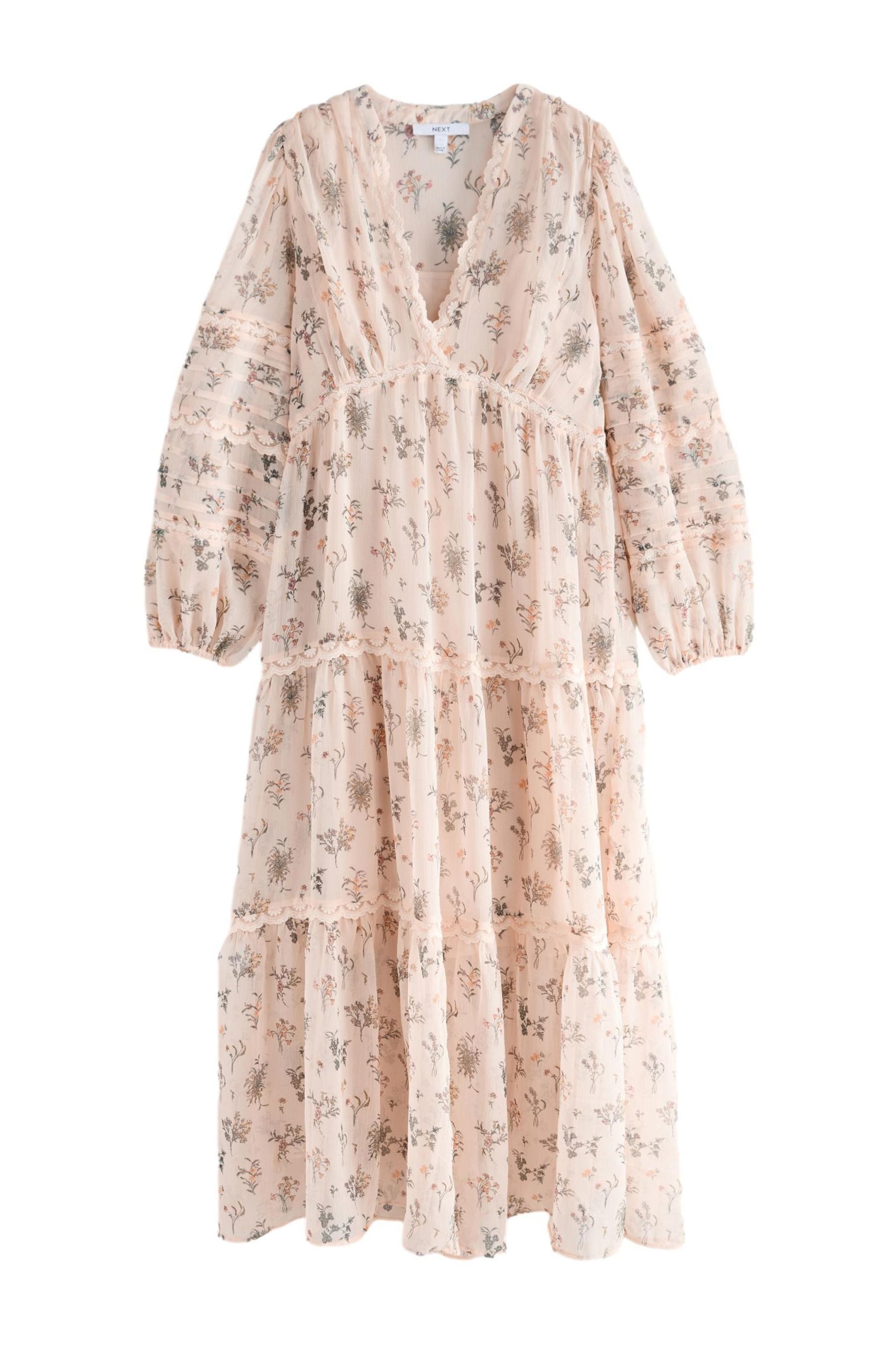 Next Midikleid Midi-Stufenkleid mit transparenter Spitze günstig online kaufen