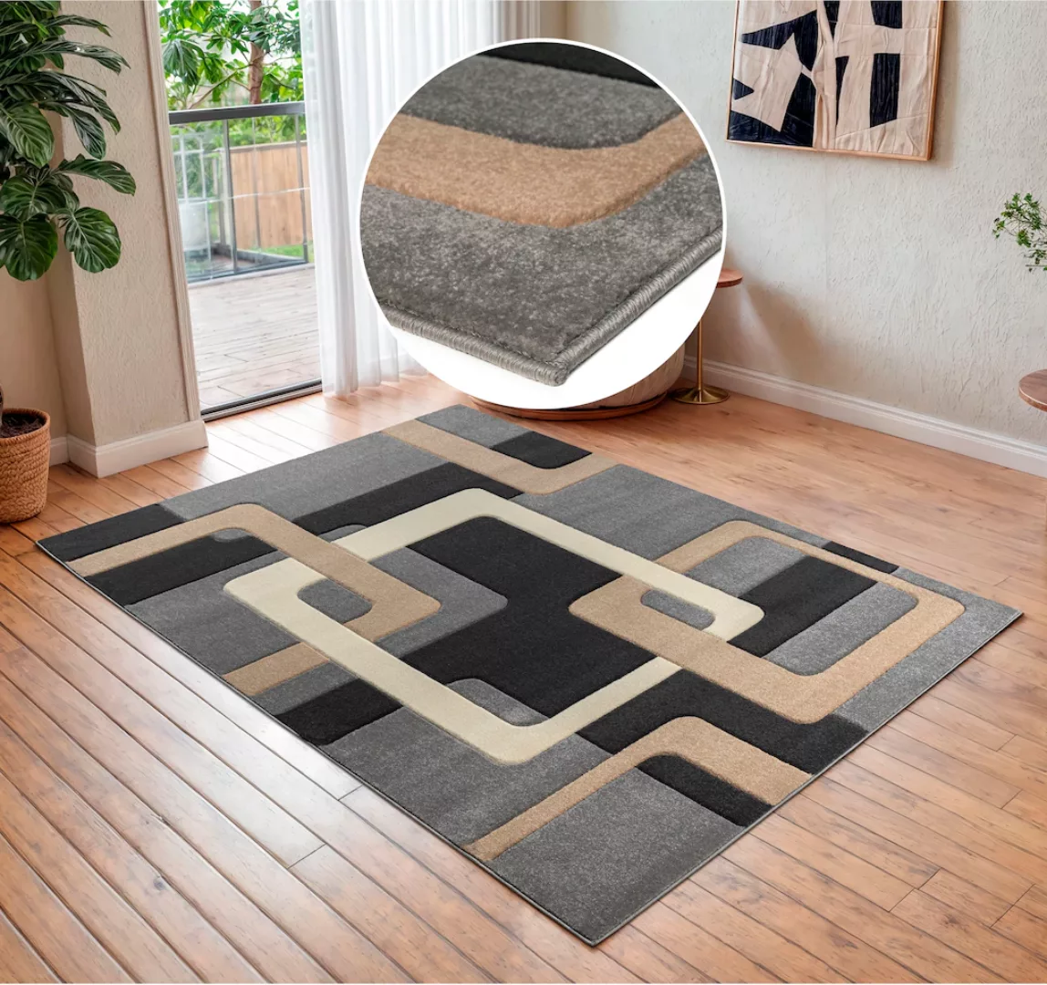 my home Teppich »Maxim«, rechteckig, Hoch-Tief-Effekt, Kurzflor, 3D-Design günstig online kaufen