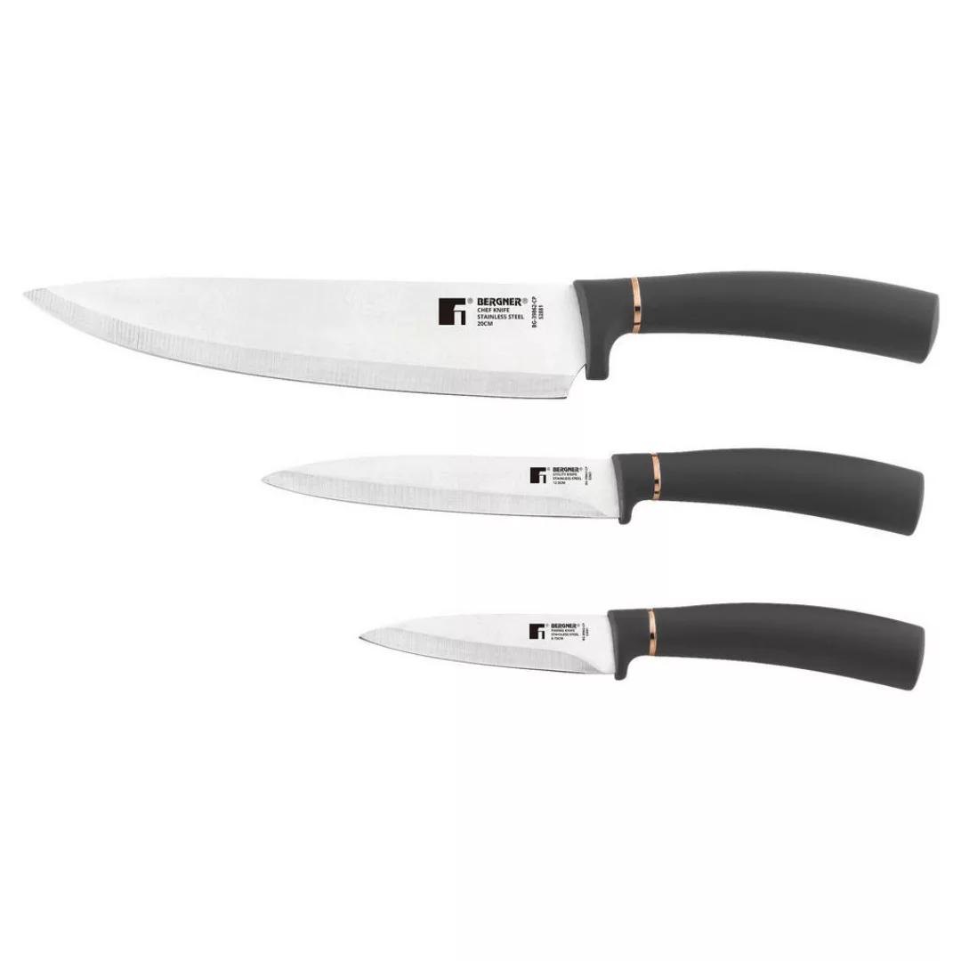 BERGNER Messerset Copper schwarz Edelstahl 3 tlg. günstig online kaufen
