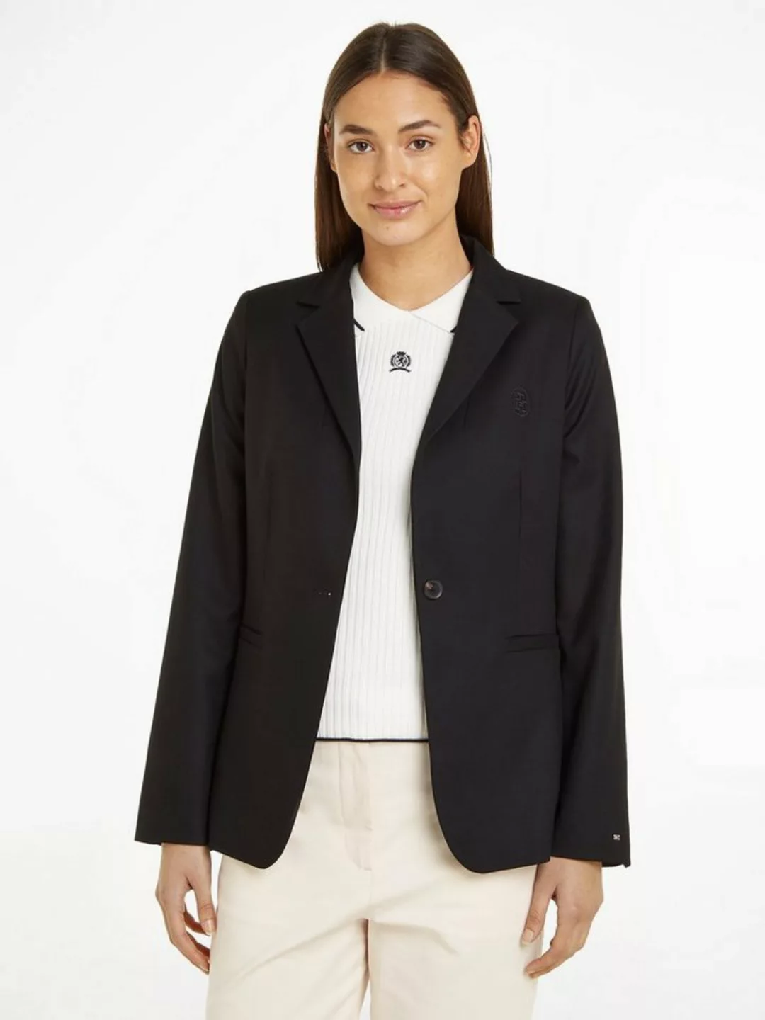 Tommy Hilfiger Longblazer SMD CORE REGULAR SB BLAZER mit Logostickerei günstig online kaufen