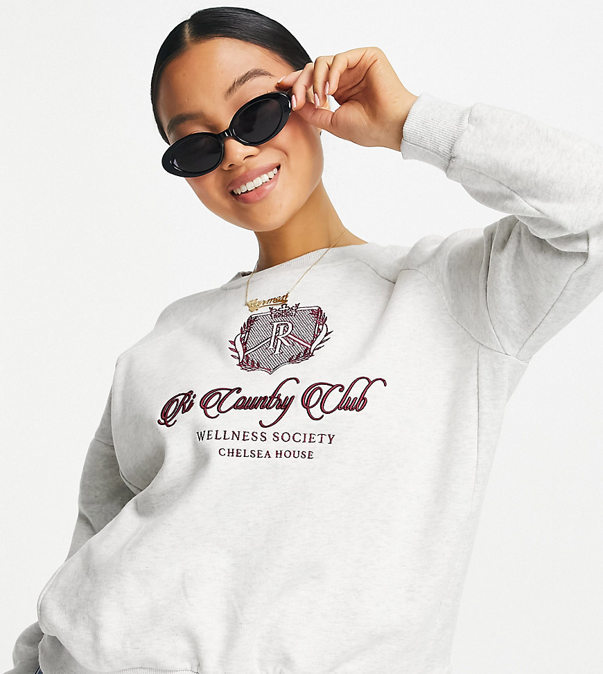 River Island Petite – Sweatshirt in Grau mit „New York“-Schriftzug günstig online kaufen