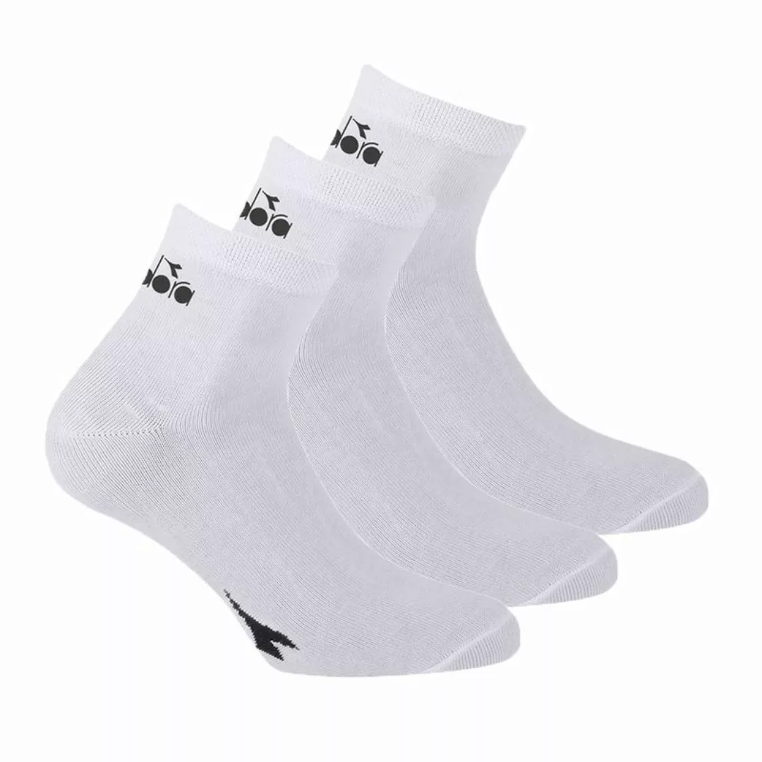 Diadora Unisex Socken - 3er Pack, Quarter, Logo Weiß 43-46 günstig online kaufen