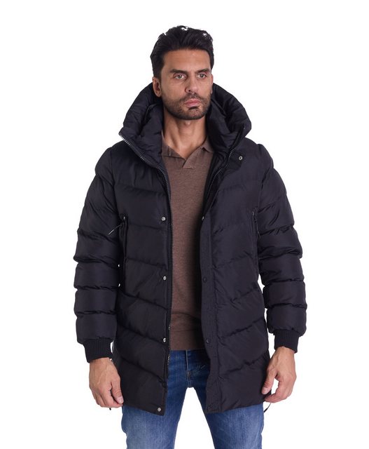 Denim Distriqt Winterjacke Herren Winter Pufferjacke Steppjacke Schwarz XXL günstig online kaufen