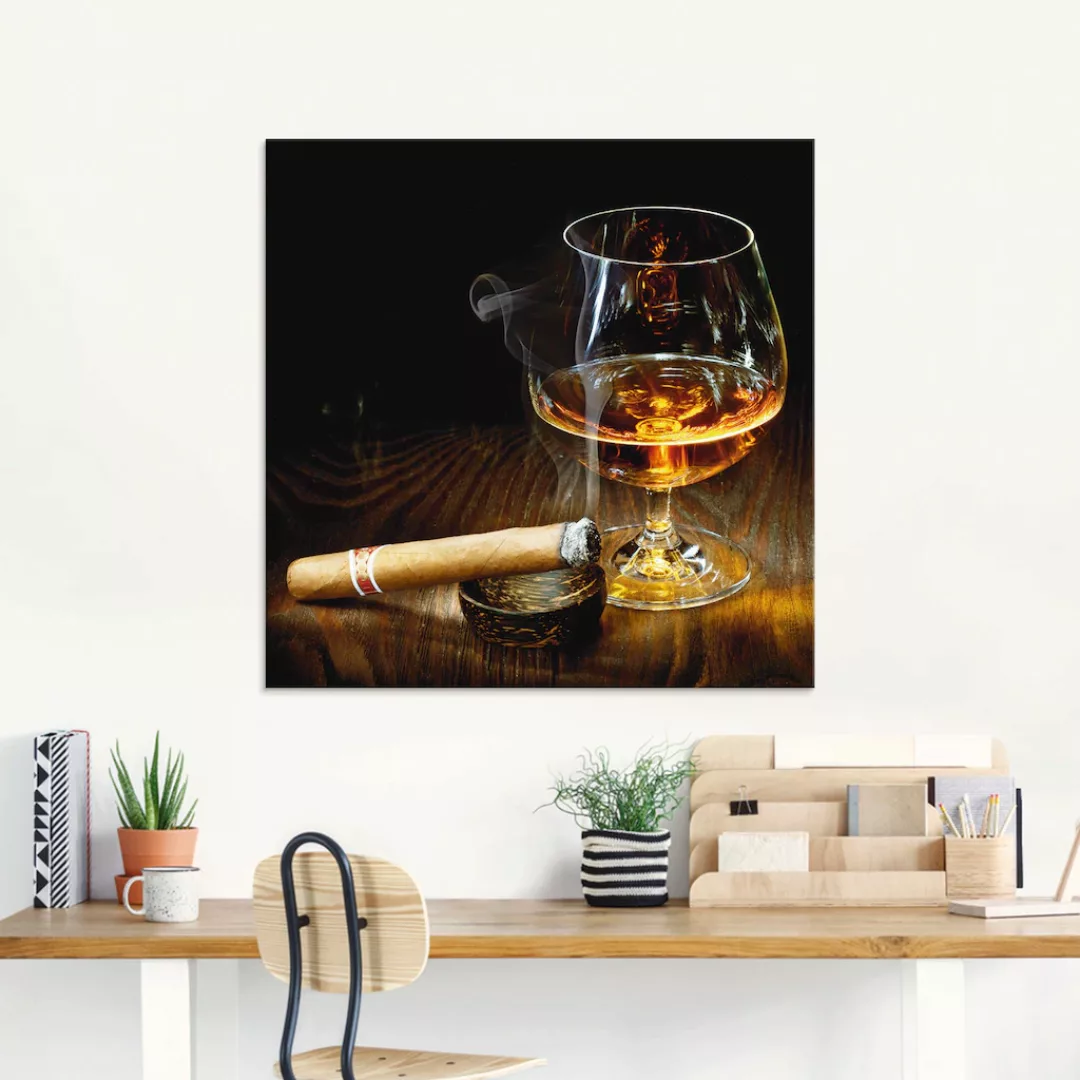 Artland Glasbild »Zigarre und Cognac«, Zigarren, (1 St.), in verschiedenen günstig online kaufen
