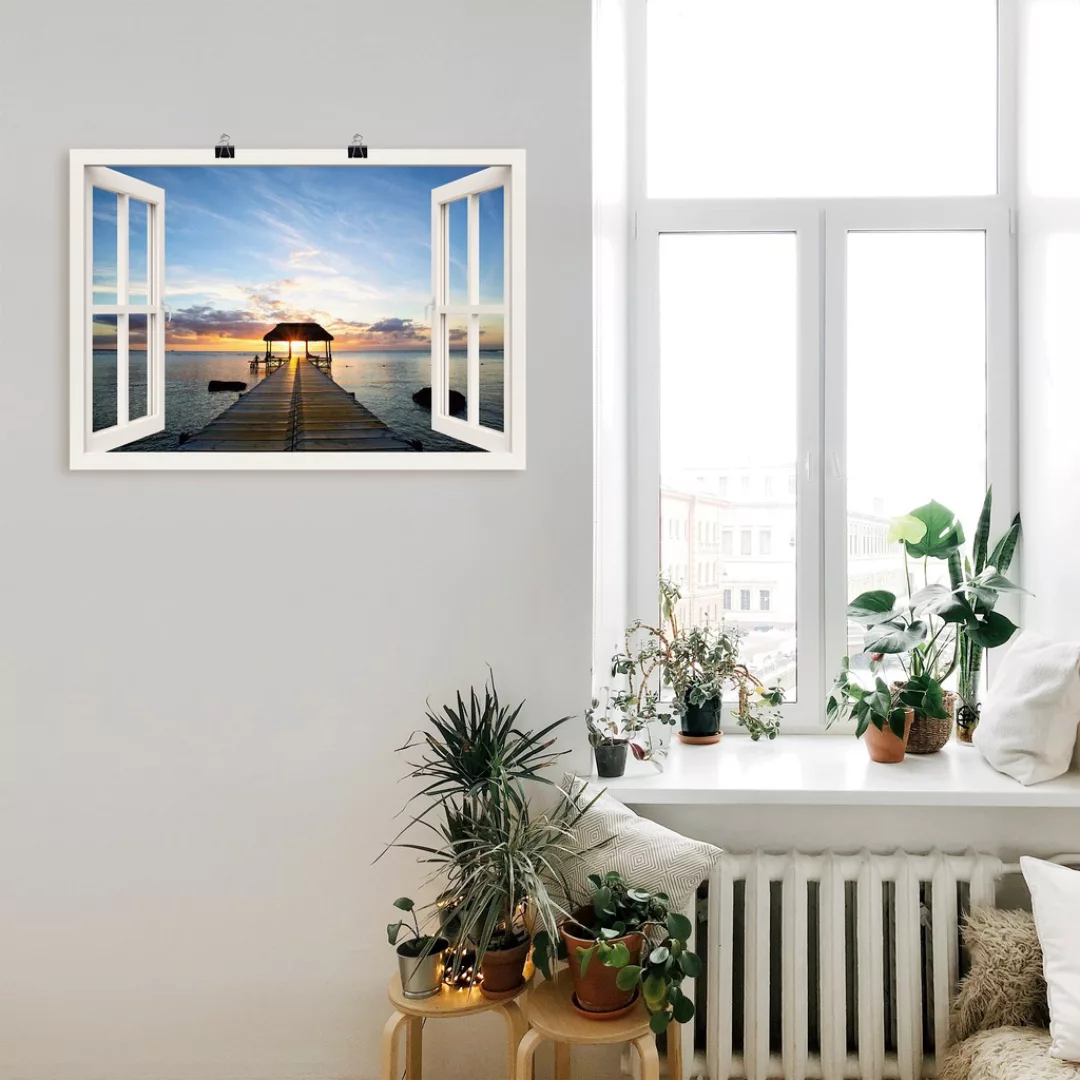 Artland Wandbild »Fensterblick Steg im Gegenlicht«, Fensterblick, (1 St.), günstig online kaufen