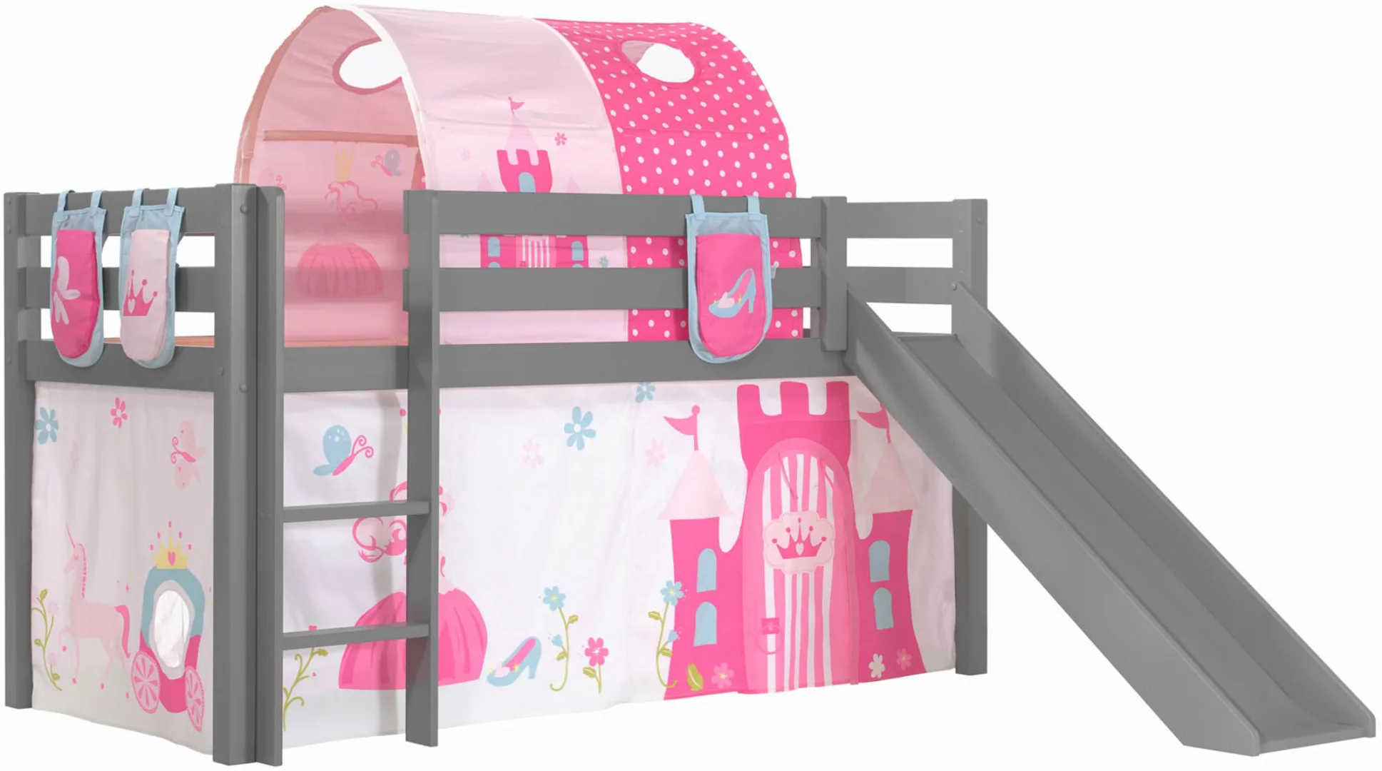 Vipack Hochbett "Pino, Spielbett massiv Kiefer, stabil gebaut, 3 Korpusfarb günstig online kaufen