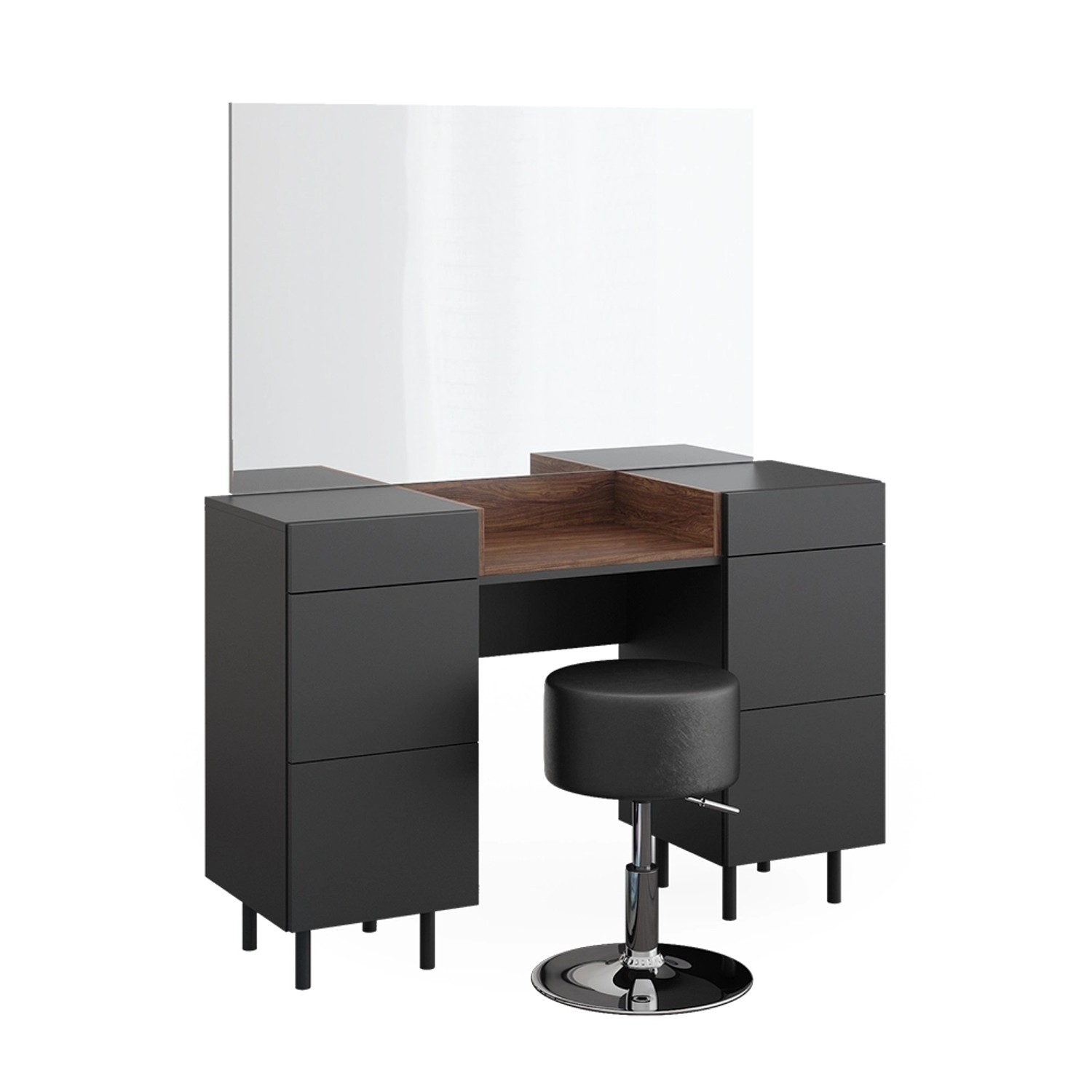 Vicco Schminktisch Anika, Anthrazit/Nussbaum, 120 cm günstig online kaufen