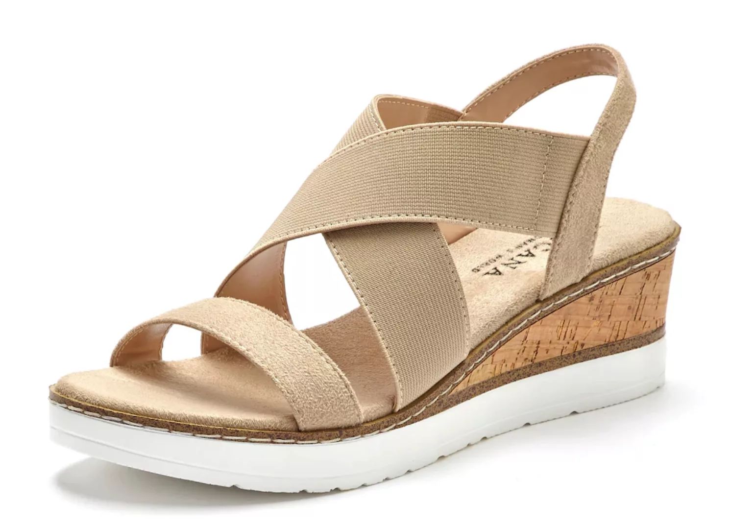 LASCANA Sandalette, Sandale, Sommerschuh mit Keilabsatz und elastischen Rie günstig online kaufen