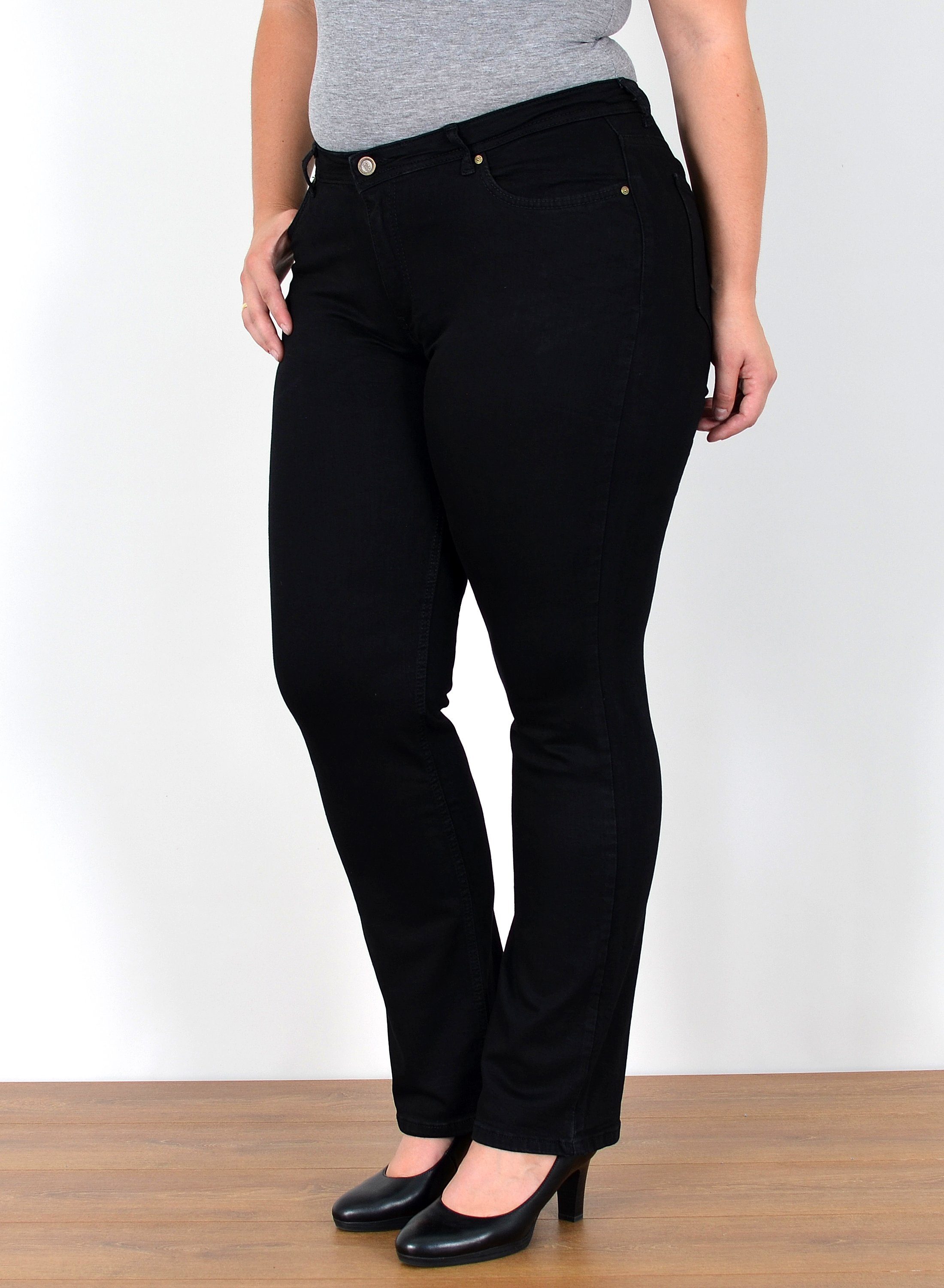 ESRA Straight-Jeans Damen Jeanshose Gerader Schnitt günstig online kaufen