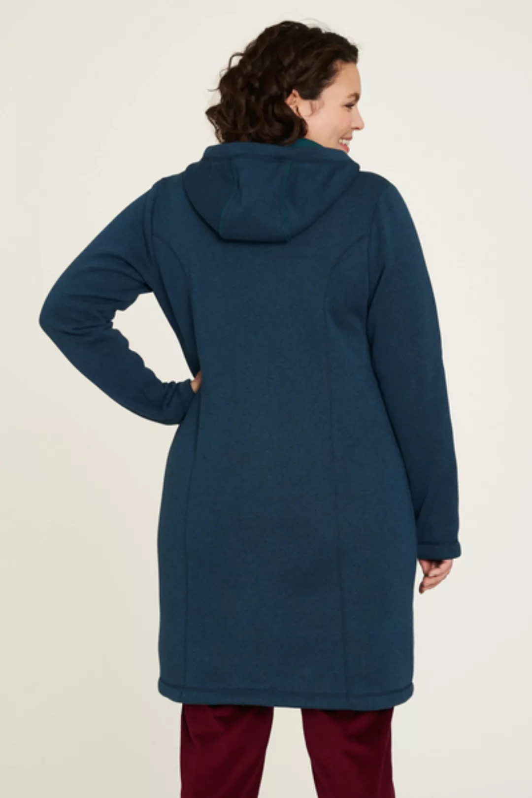Fleece-mantel Aus Recyceltem Polyester In Grün Und Blau günstig online kaufen
