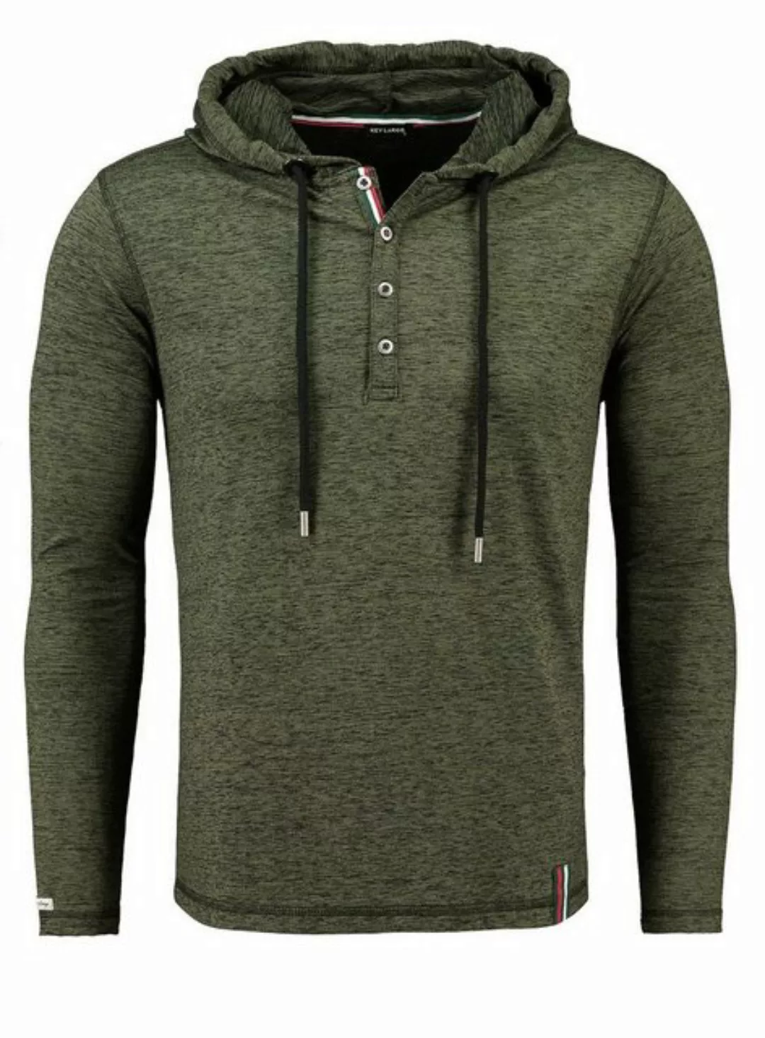 Key Largo Henleyshirt für Herren Jesse Longsleeve hoody Sweatshirt mit Kapu günstig online kaufen