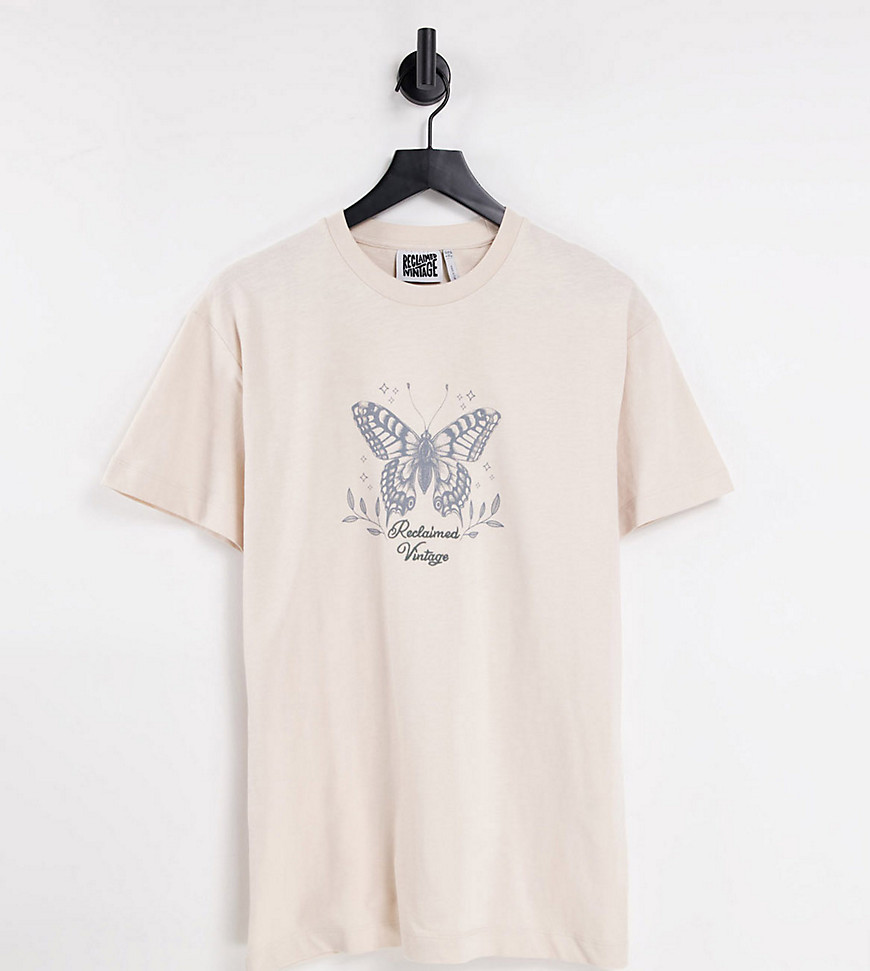 Reclaimed Vintage Inspired – Inklusives T-Shirt in Ecru mit Schmetterlingsp günstig online kaufen